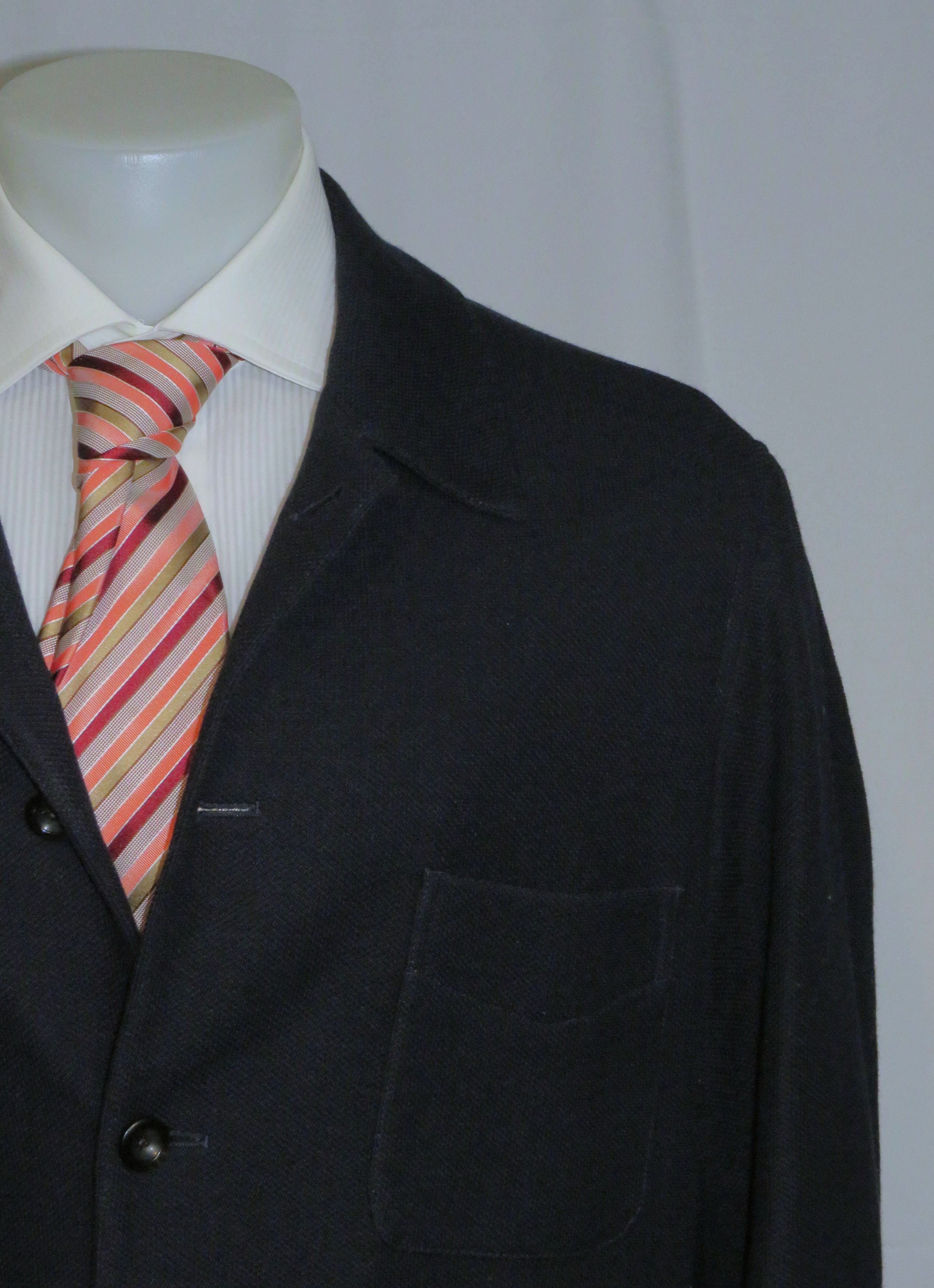 Ralph Lauren Purple Label Hand Tailored Wool Blend Navy Blue Jacket XL Size US XL / EU 56 / 4 - 4 Thumbnail
