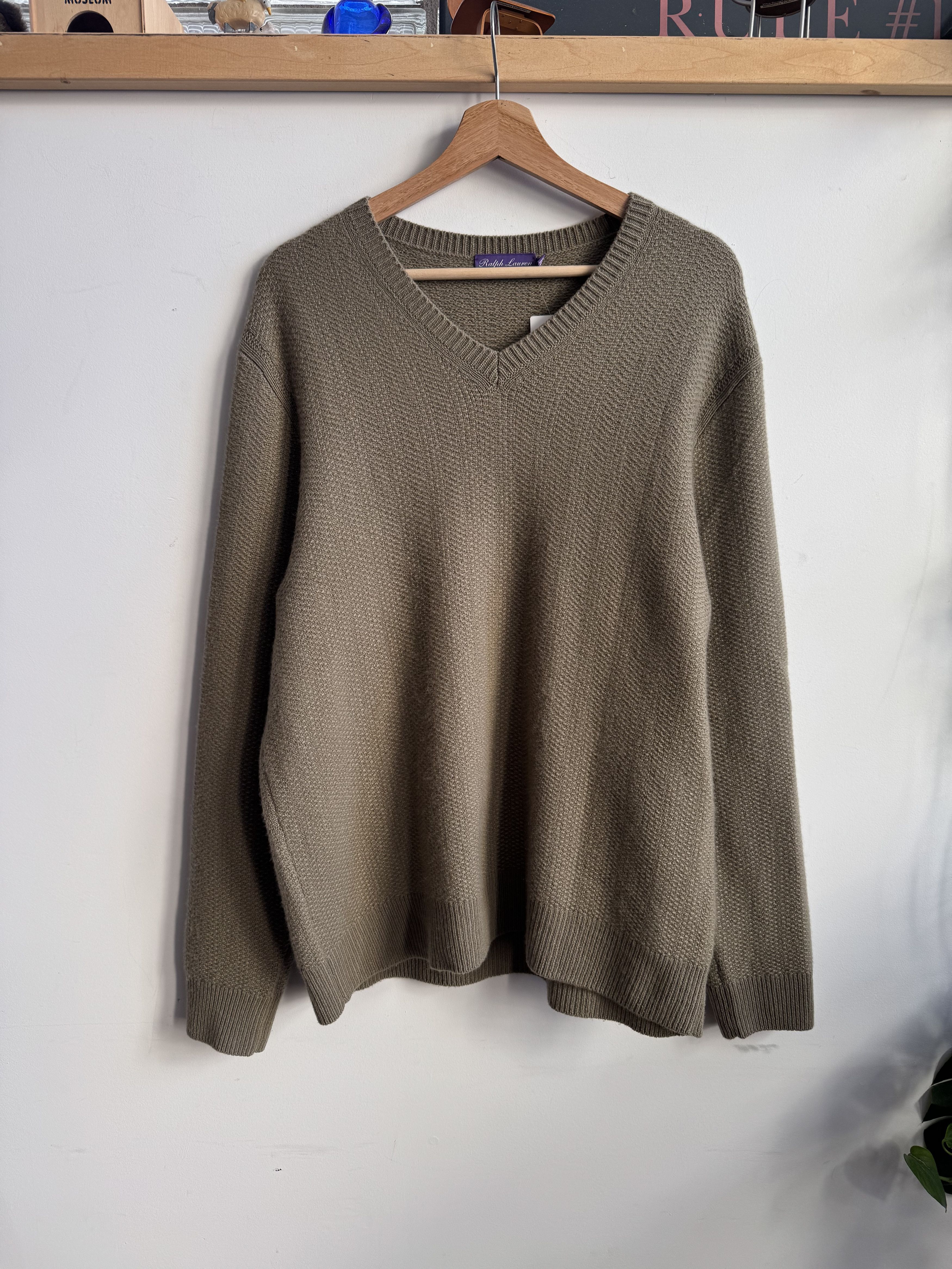 Ralph Lauren Purple Label Cashmere Knit Sweater Size L