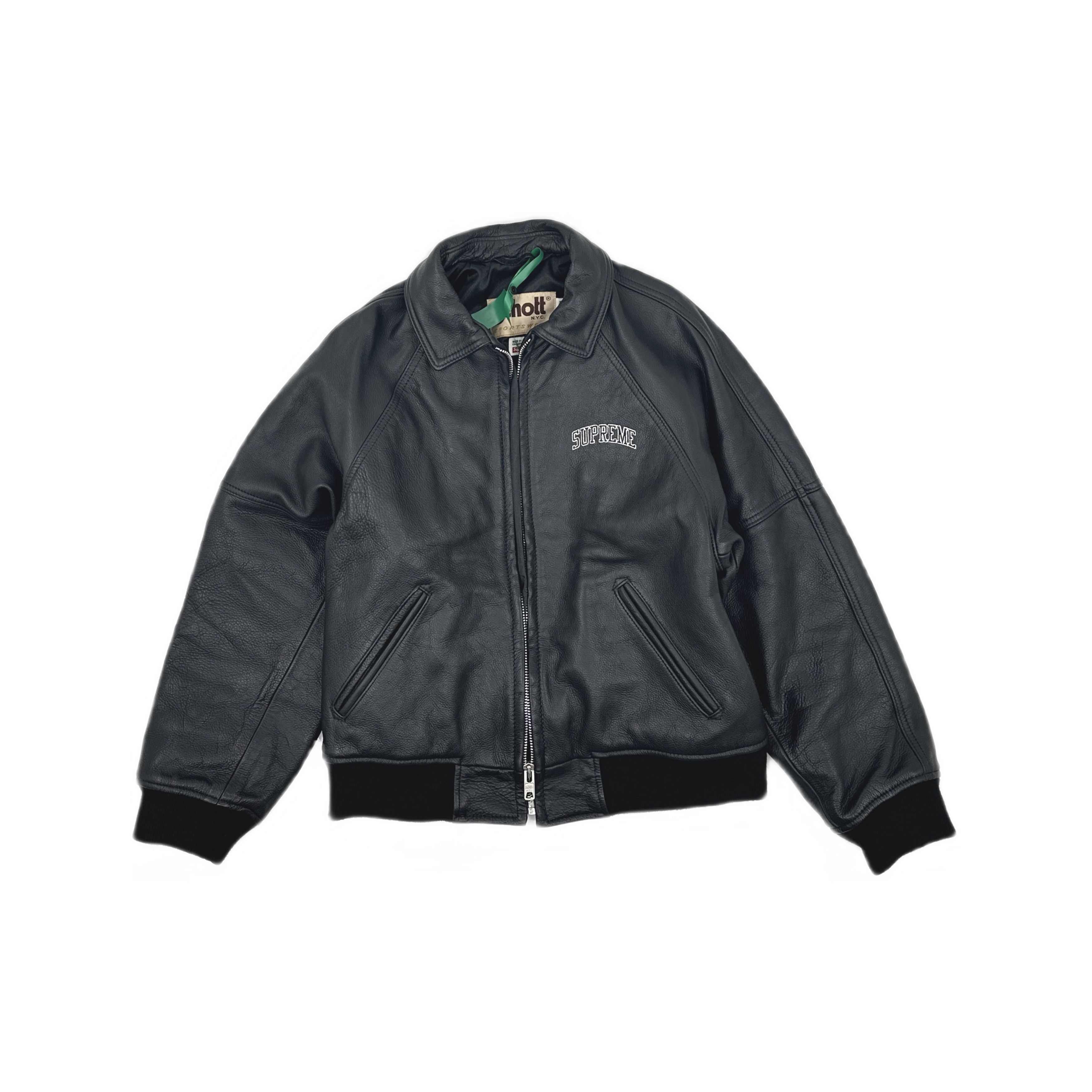 Schott × Supreme Supreme x Schott Leather Racing Jacket 'Green