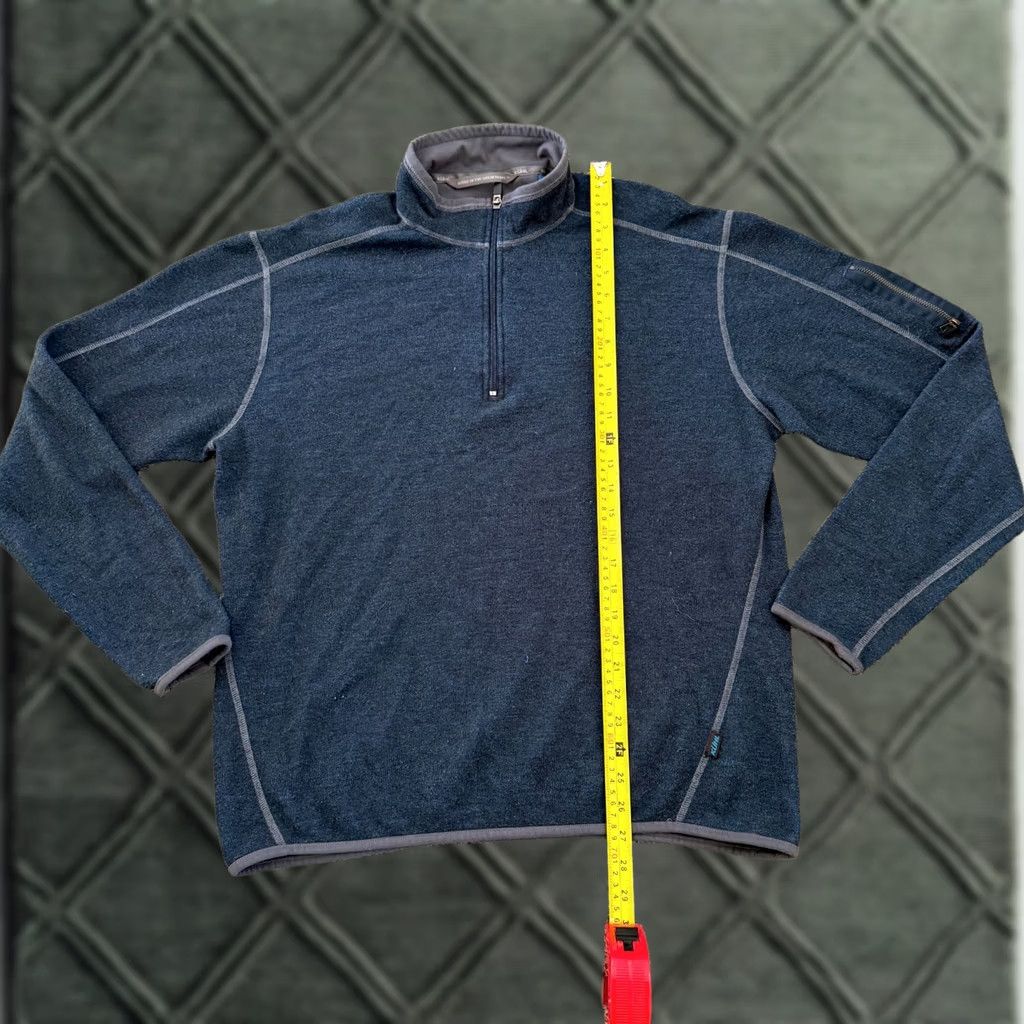 Vintage Kuhl Thor Pullover Chianti Fleece 1/4 Zip Blue Men's XL Wool Hiking Mock Neck Pullover Activewear Size US XL / EU 56 / 4 - 1 Thumbnail