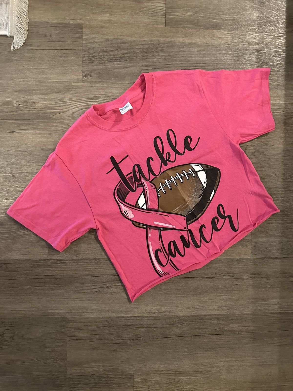 Other NWT Pink October Tackle Cancer Crop Shirt For Women Size S Size S / US 4 / IT 40 - 1 Thumbnail
