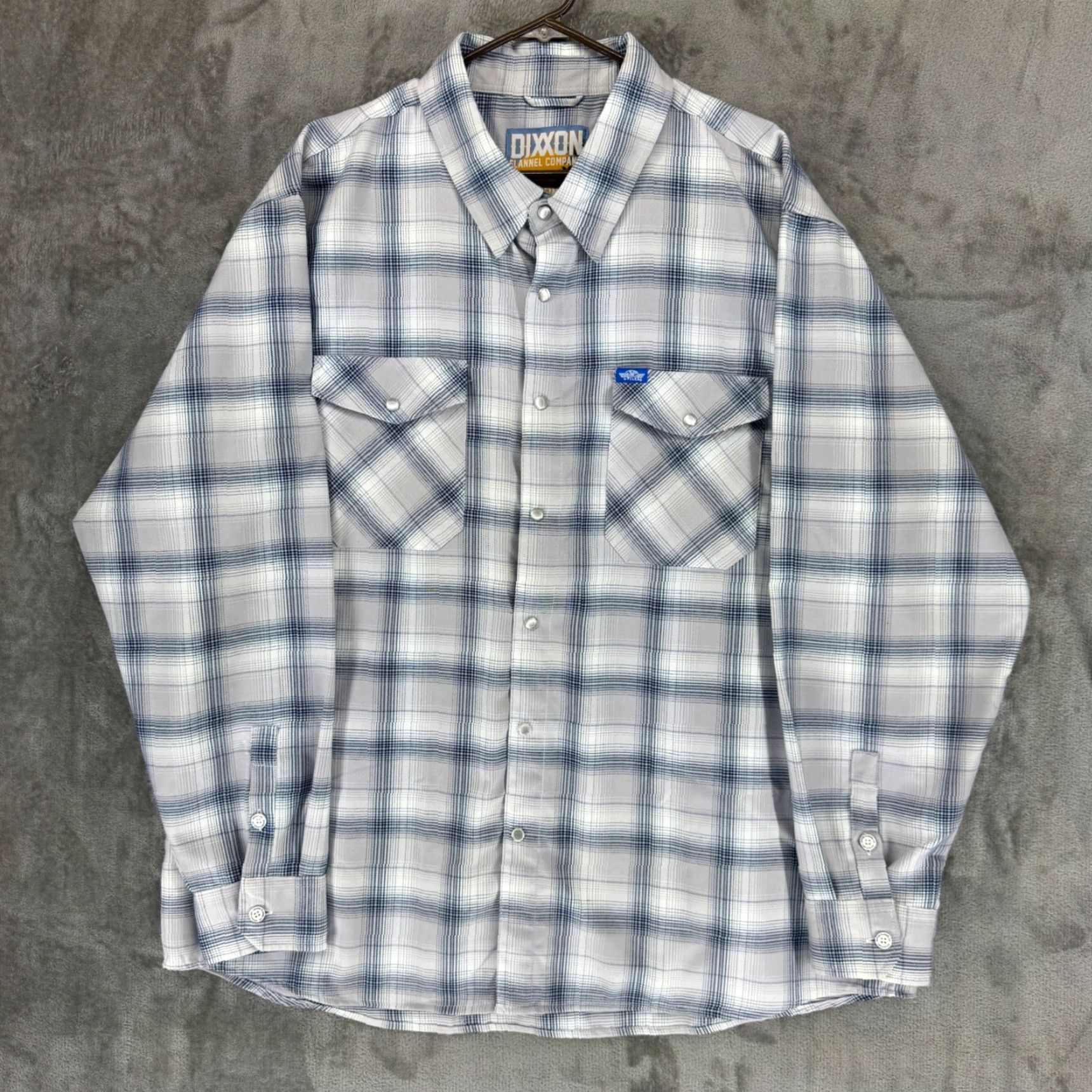 Vintage Dixxon Flannel The Ormond J&P Cycles Plaid Shirt Mens 3XL Grey White Blue D-Tech Size US XXL / EU 58 / 5 - 2 Thumbnail