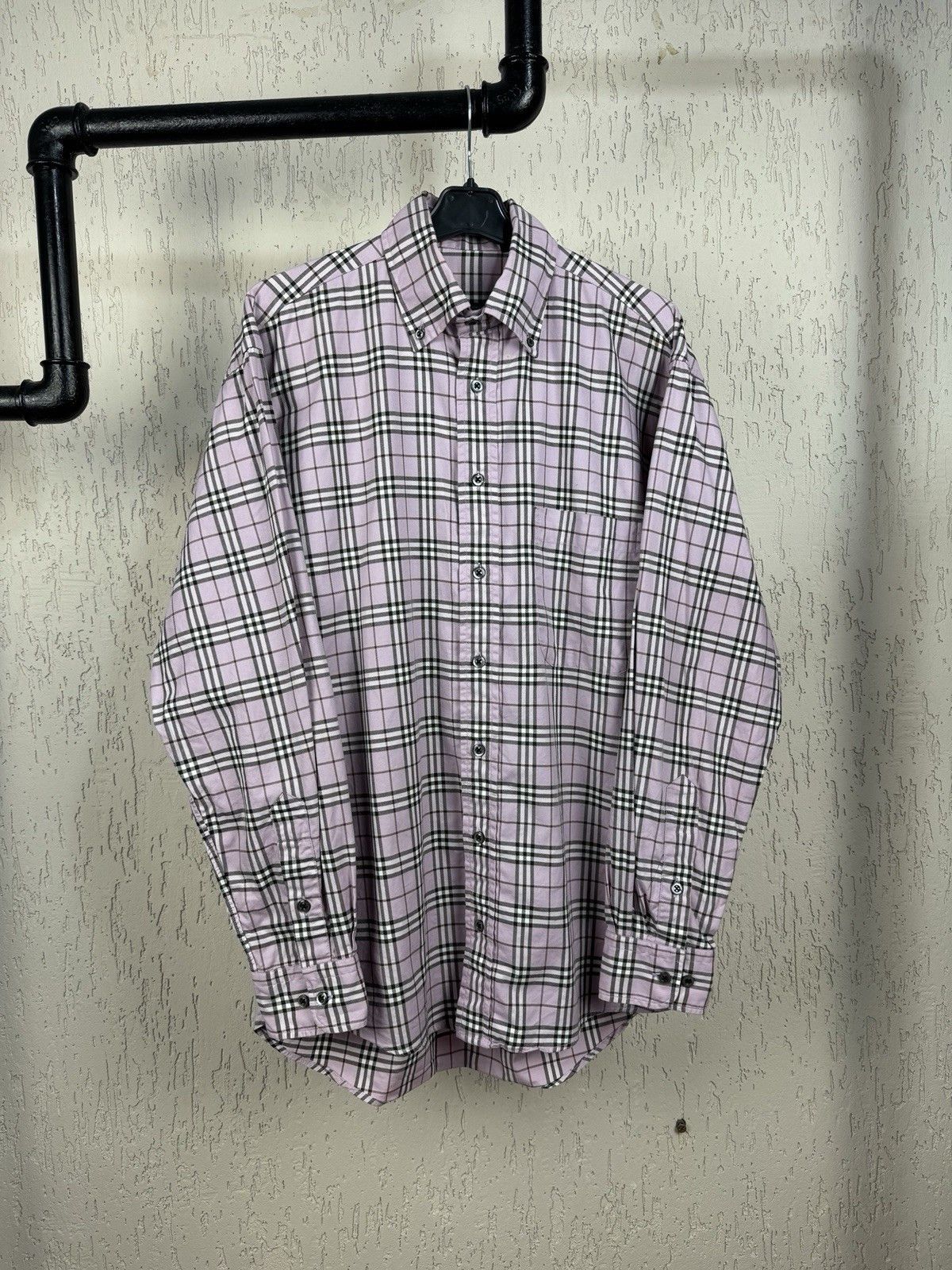 Burberry Burberry Check Shirt Made in USA Pink Check Size M Size US M / EU 48-50 / 2 - 1 Thumbnail