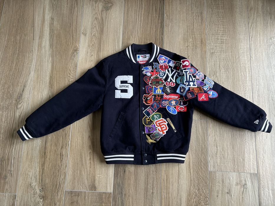 Supreme new era varsity hot sale jacket