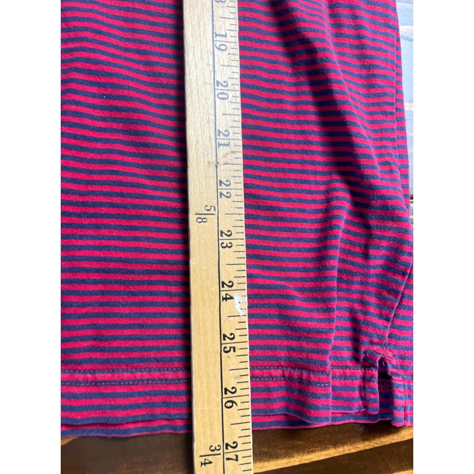 Vintage L.L. Bean Shirt Mens Large Polo Short Sleeve Striped Blue Red 100% Cotton Button Collared Vintage: No Size US L / EU 52-54 / 3 - 6 Thumbnail