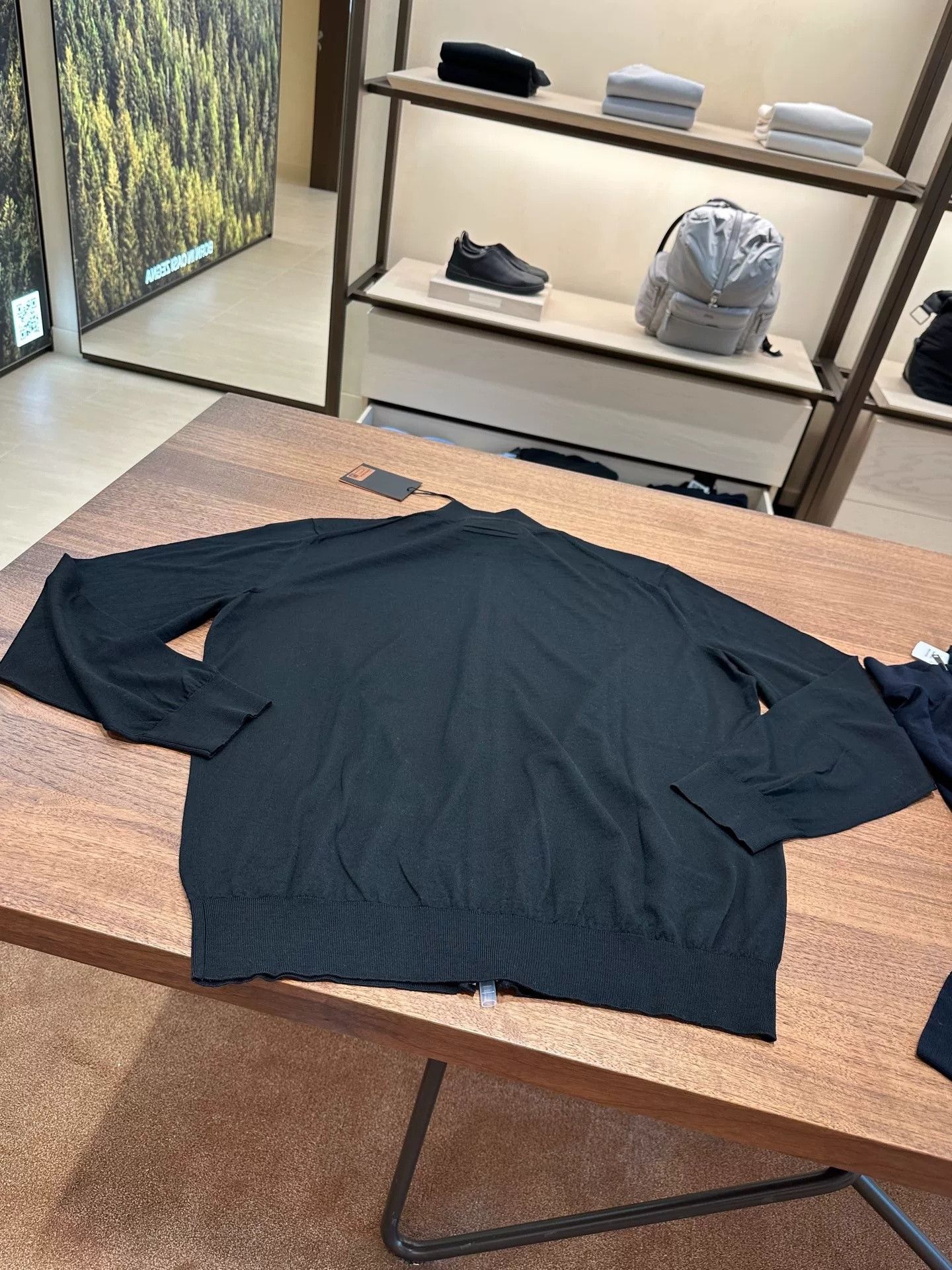 Ermenegildo Zegna Zegna Black Zip-Up High Performance Cardigan Size US XL / EU 56 / 4 - 4 Thumbnail