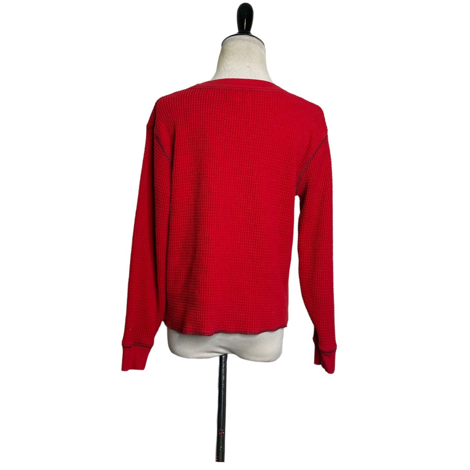 Madewell Madewell red waffled long sleeves sweatshirt size small Size S / US 4 / IT 40 - 2 Thumbnail