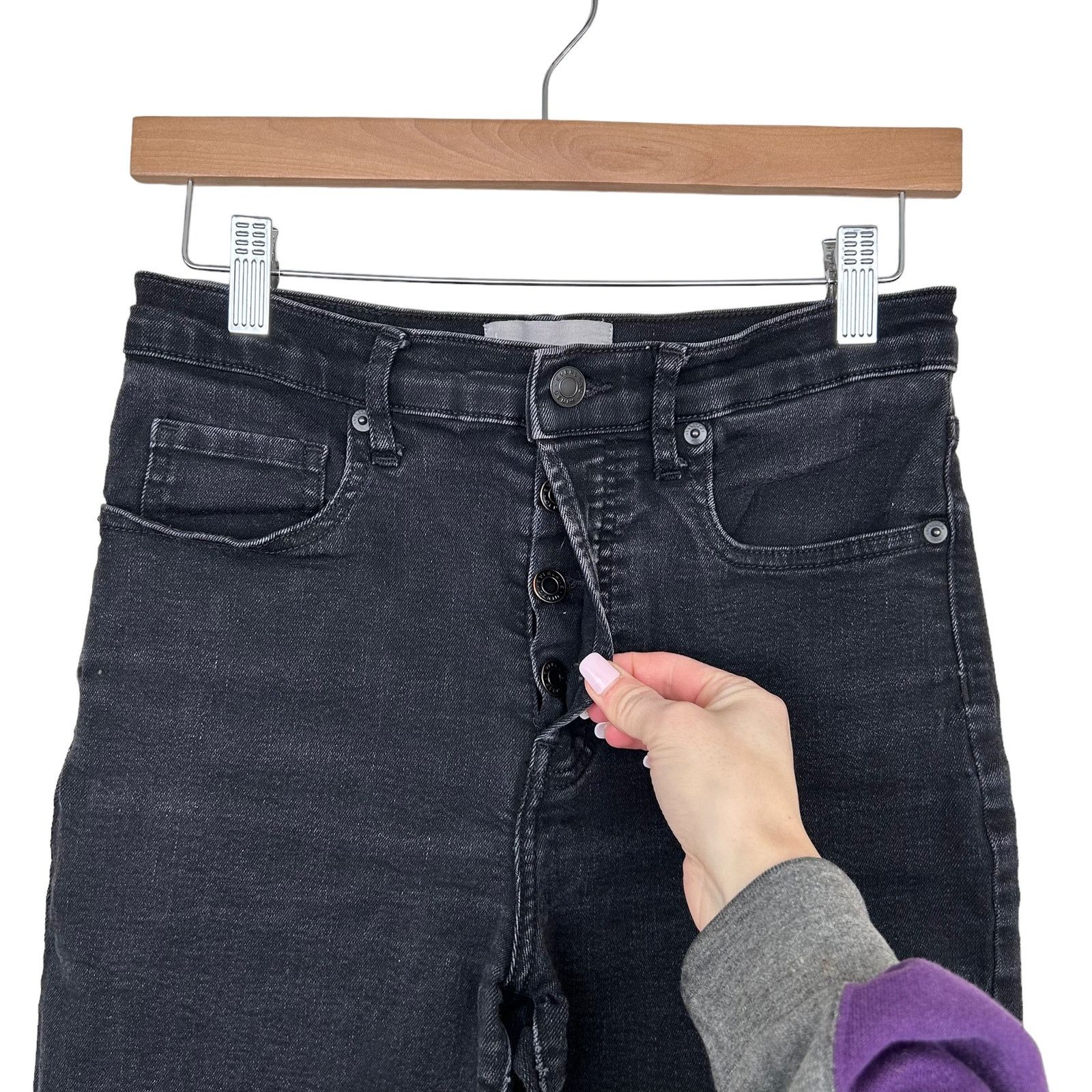 Everlane Everlane Black Button Fly Straight Leg Jeans Sz 30 Size 30" / US 8 / IT 44 - 3 Thumbnail