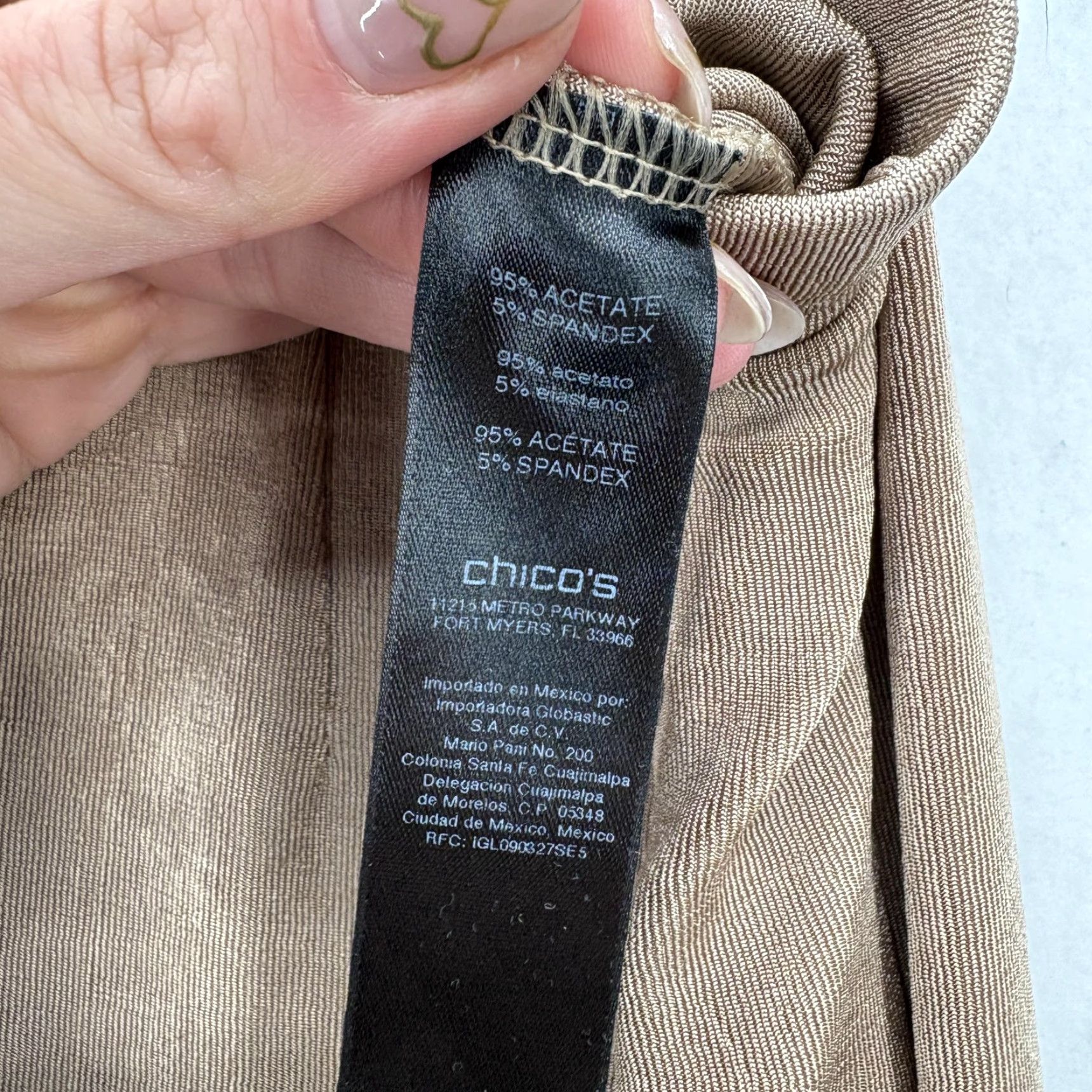 Vintage Chicos Travelers Pants Womens 4 Tall Straight Brown Slinky Knit Pull On Stretch Pants Size 42" / US 20 - 5 Thumbnail