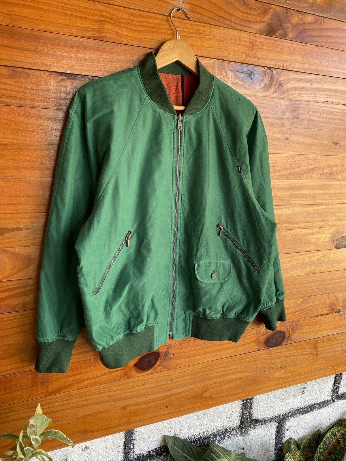 Japanese Brand Vintage Japanese Reversible Bomber Green Flight Jacket Size US L / EU 52-54 / 3 - 15 Thumbnail