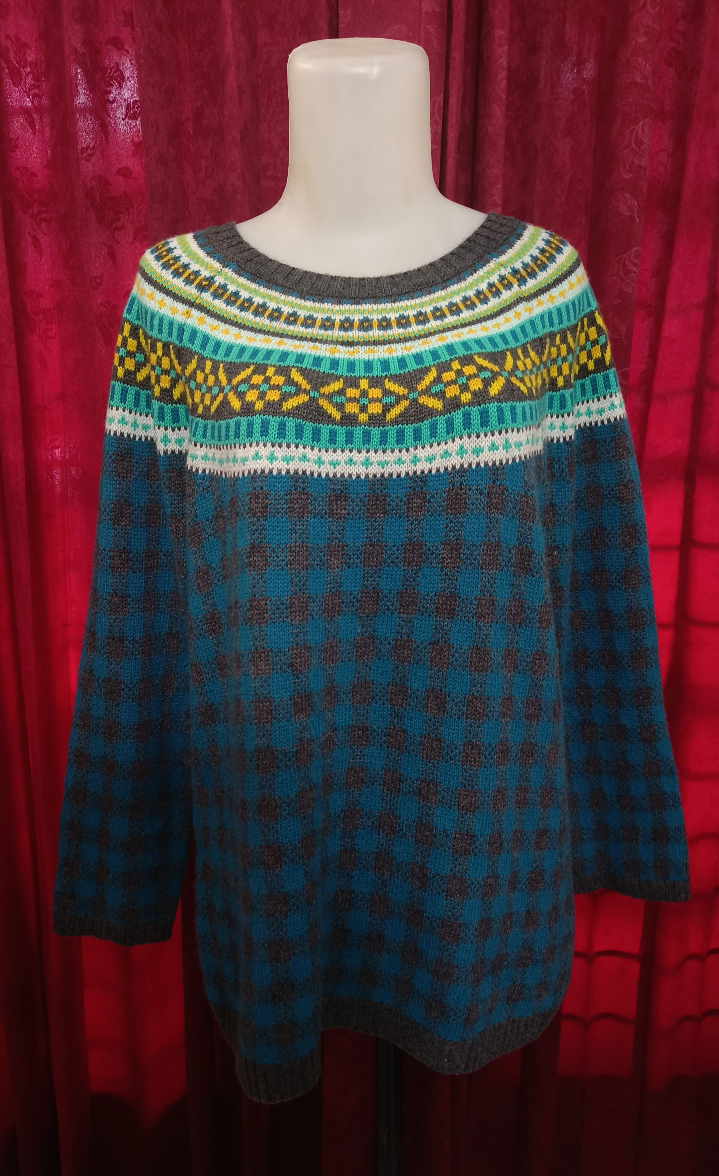Talbots Vintage 90s TALBOTS Women's Ethnic Striped Knit Sweater Size L / US 10 / IT 46 - 8 Thumbnail