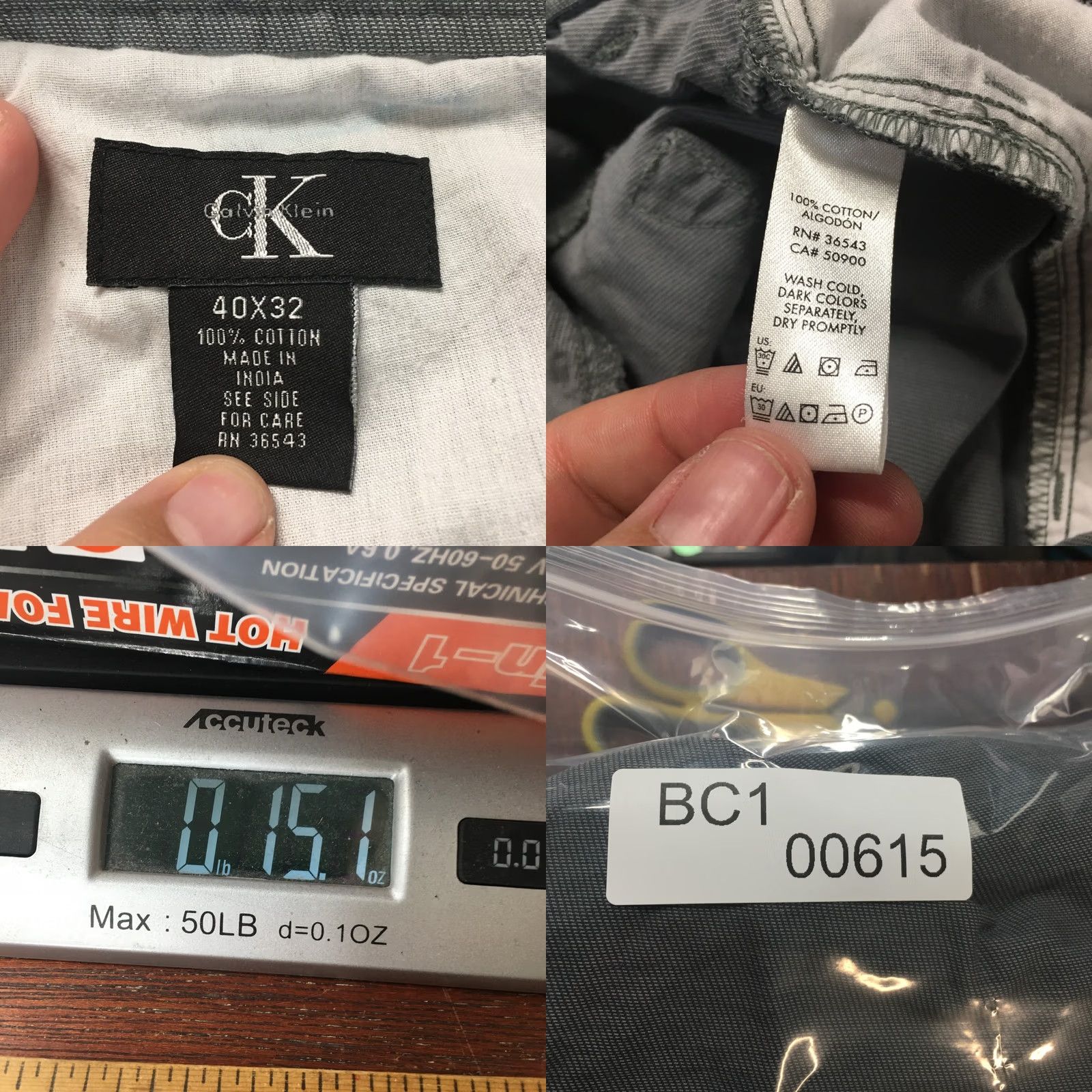 Calvin Klein Calvin Klein Chino Pants Mens 40x32 Gray Mid Rise Flat Front Size US 40 / EU 56 - 10 Thumbnail