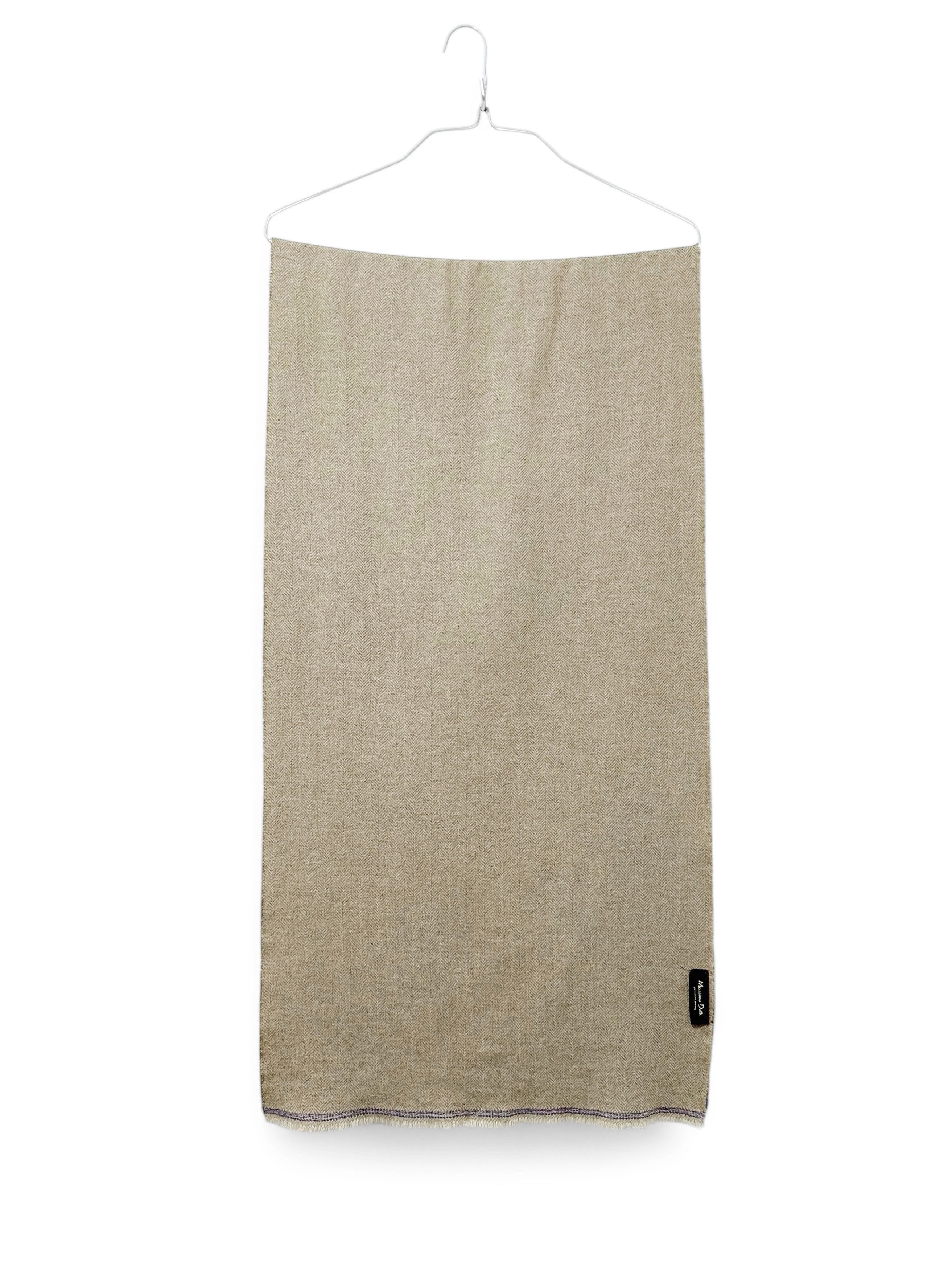 Massimo Dutti Massimo Dutti Large Beige Wool Scarf 180x47 cm Size ONE SIZE - 2 Thumbnail