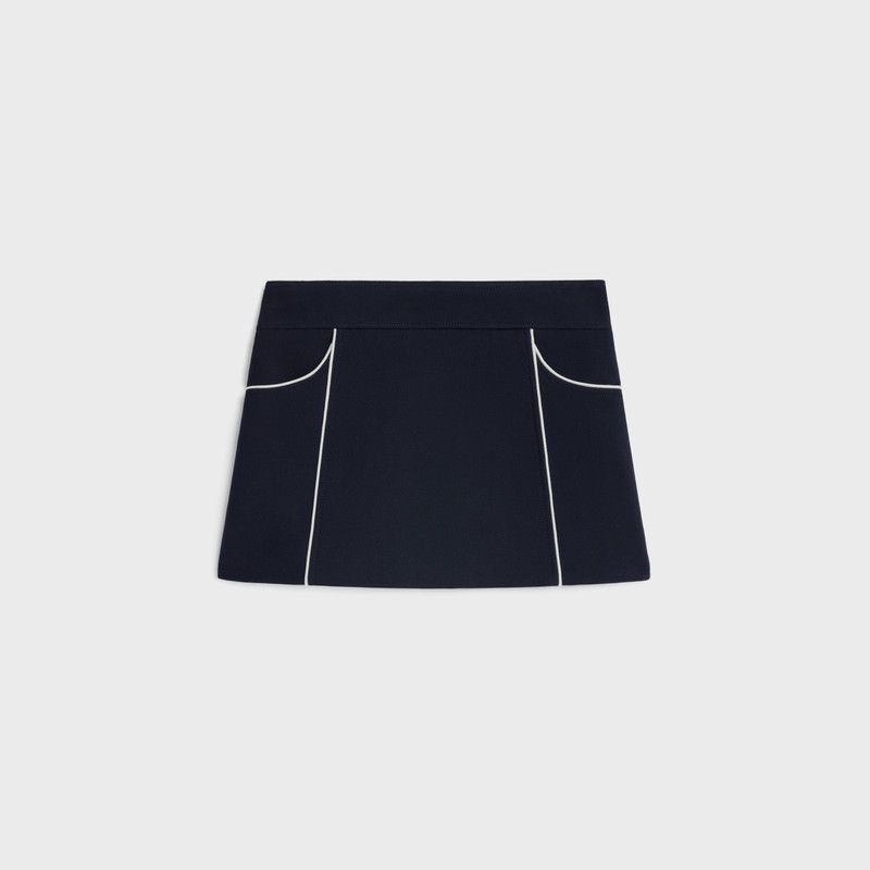 Celine o1w1db10526 2J7656 Trapeze Mini Skirt in Black Size 27" / US 4 / IT 40 - 1 Thumbnail