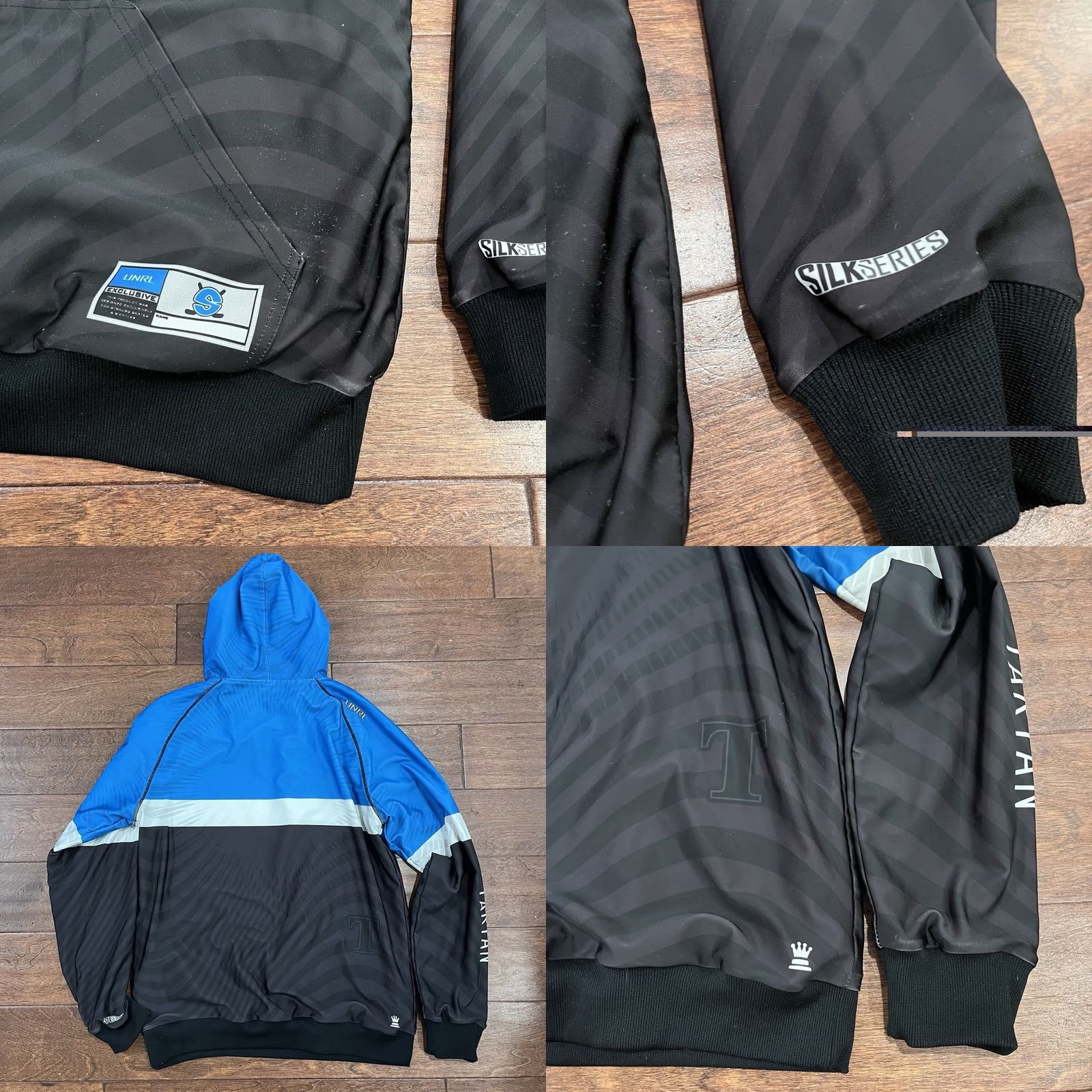Vintage UNRL Hoodie Tartan Hockey Mens Medium Minnesota Silk Series Sweatshirt Blue Knit Long Sleeve Hooded Pullover Sports Outdoor Fall Winter Spring Mens Size US M / EU 48-50 / 2 - 8 Thumbnail