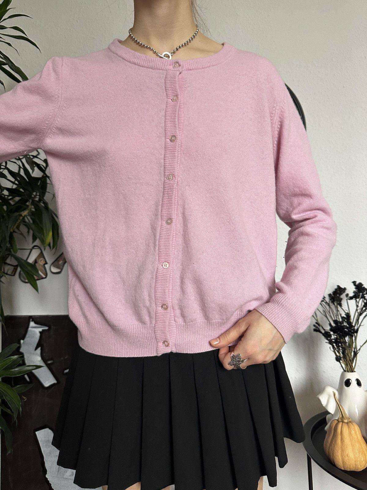 Other Cute Baby Pink Knit Wool Designer Cardigan Size L / US 10 / IT 46 - 3 Thumbnail