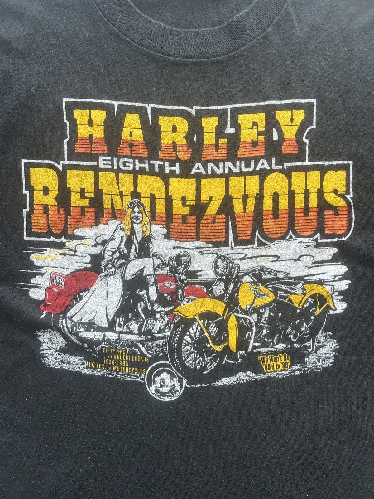 Harley Davidson × Vintage Vintage 80s Harley Davidson Rendezvous Graphic Tee Size US M / EU 48-50 / 2 - 2 Thumbnail