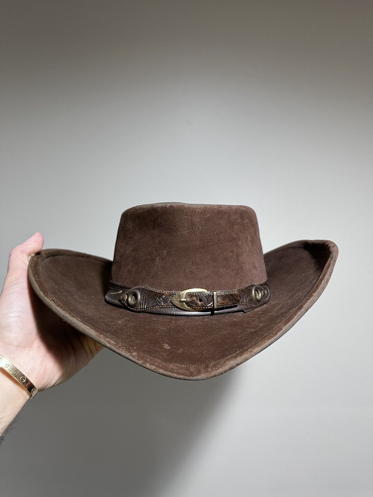 Bailey Hats × Cowboy Equipment × Vintage Vintage Bailey Brown Suede Cowboy Wild West Hat Size ONE SIZE - 10 Thumbnail