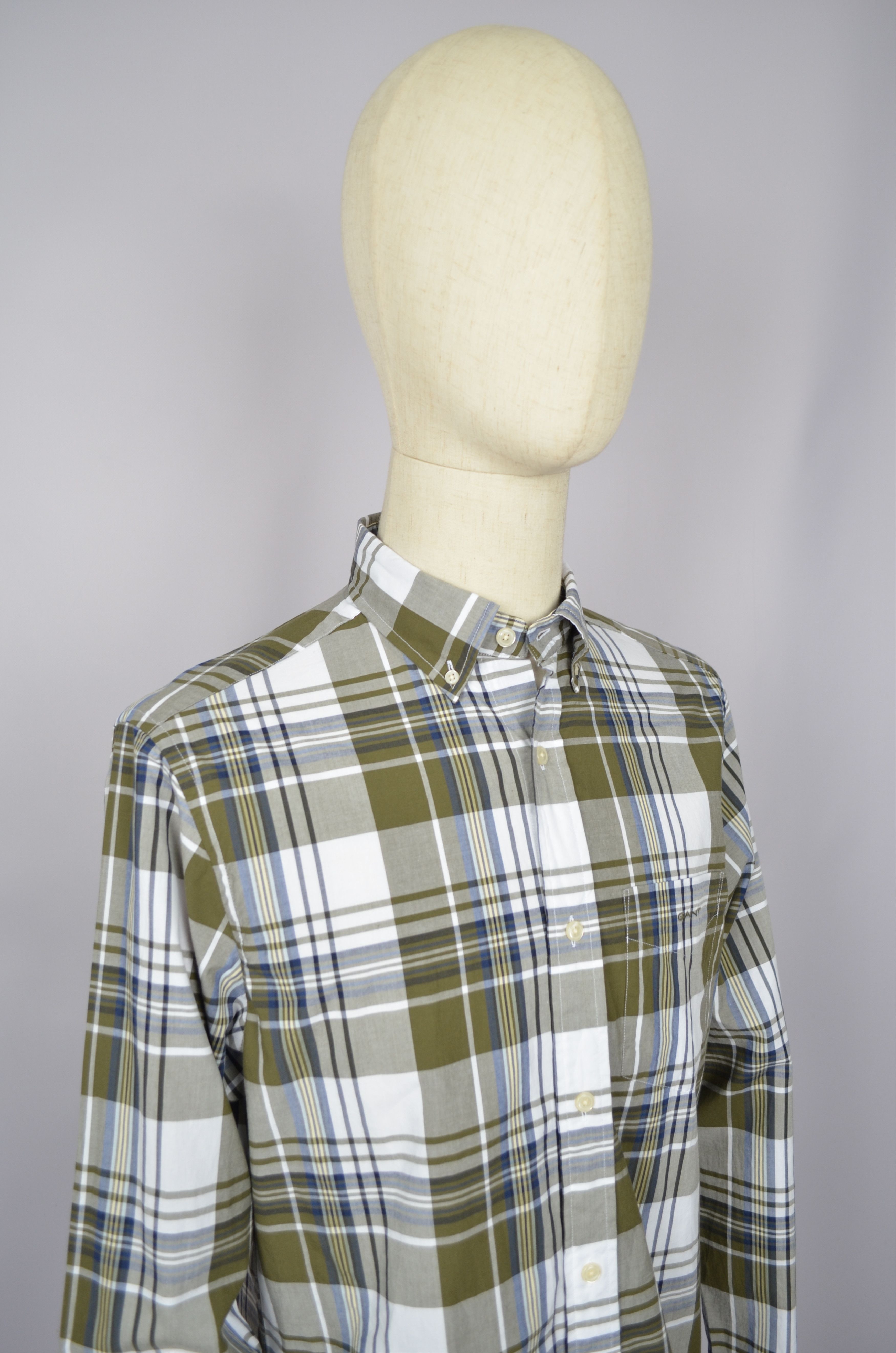 Designer × Gant GANT White Green Check Poplin Shirt Regular Size M Size US M / EU 48-50 / 2 - 8 Thumbnail