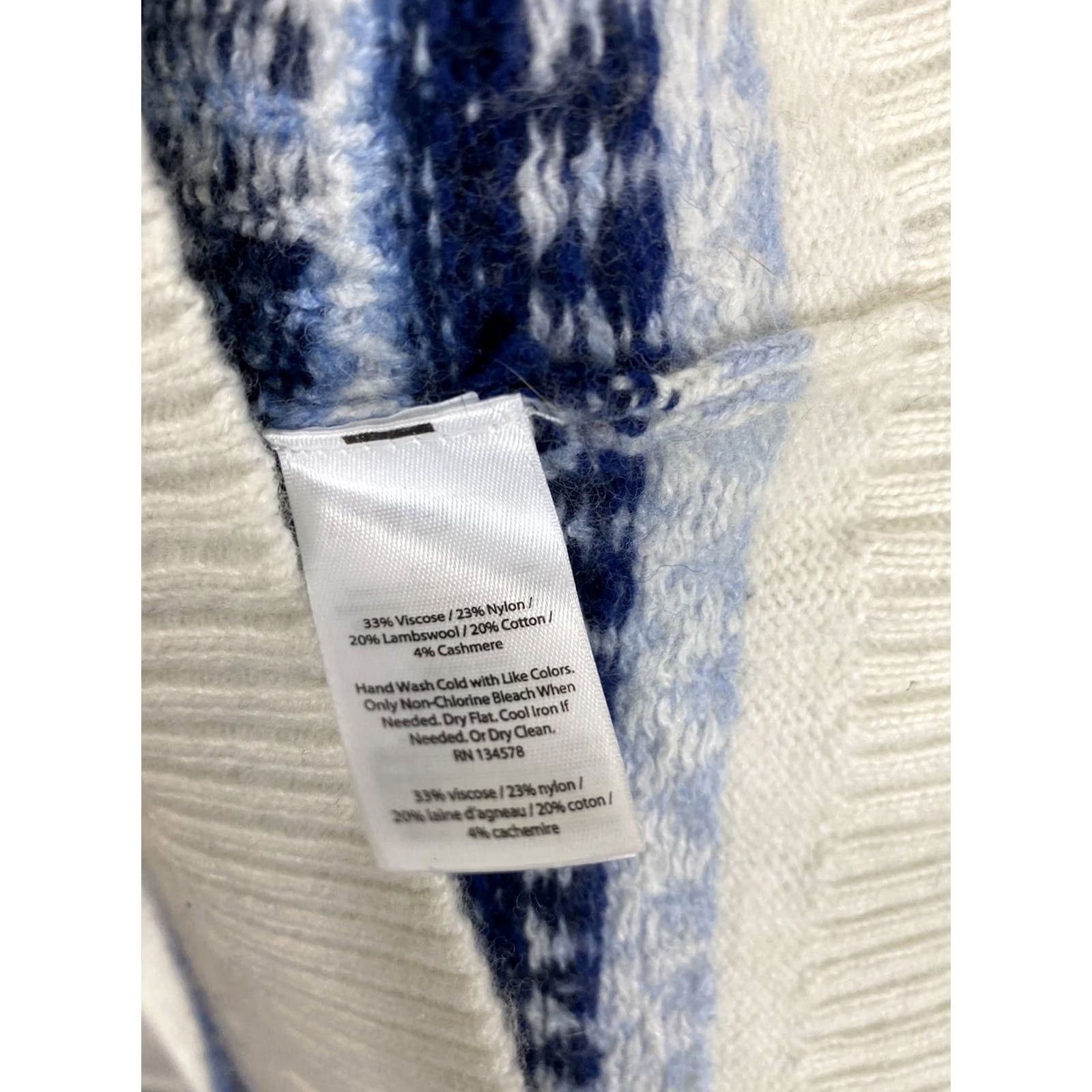 Vineyard Vines Vineyard Vines Sweater Women's Whale Lambswool Cashmere Knit White Blue Size S Size S / US 4 / IT 40 - 6 Thumbnail