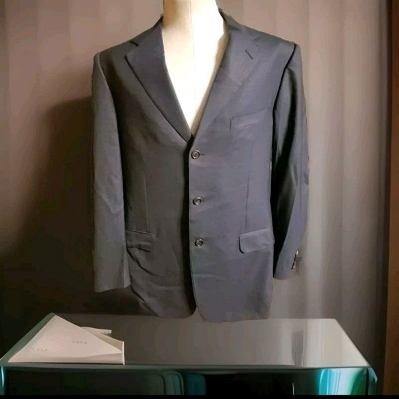Ermenegildo Zegna ERMENEGILDO ZEGNA Blazer Mens 46 R Black/Blue Sport Coat Size 46R - 1 Thumbnail