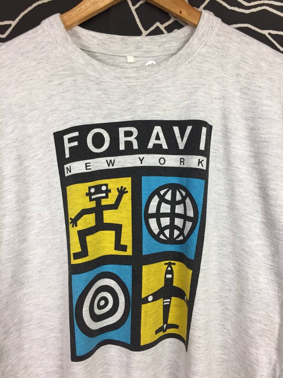 Vintage Vtg Foravi New York Pop Art Robot Graphic Tee Size US L / EU 52-54 / 3 - 3 Thumbnail