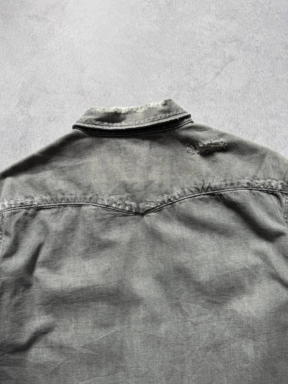 Allsaints AllSaints Distressed Long Sleeve Shirt Washed Gray Size US L / EU 52-54 / 3 - 4 Thumbnail