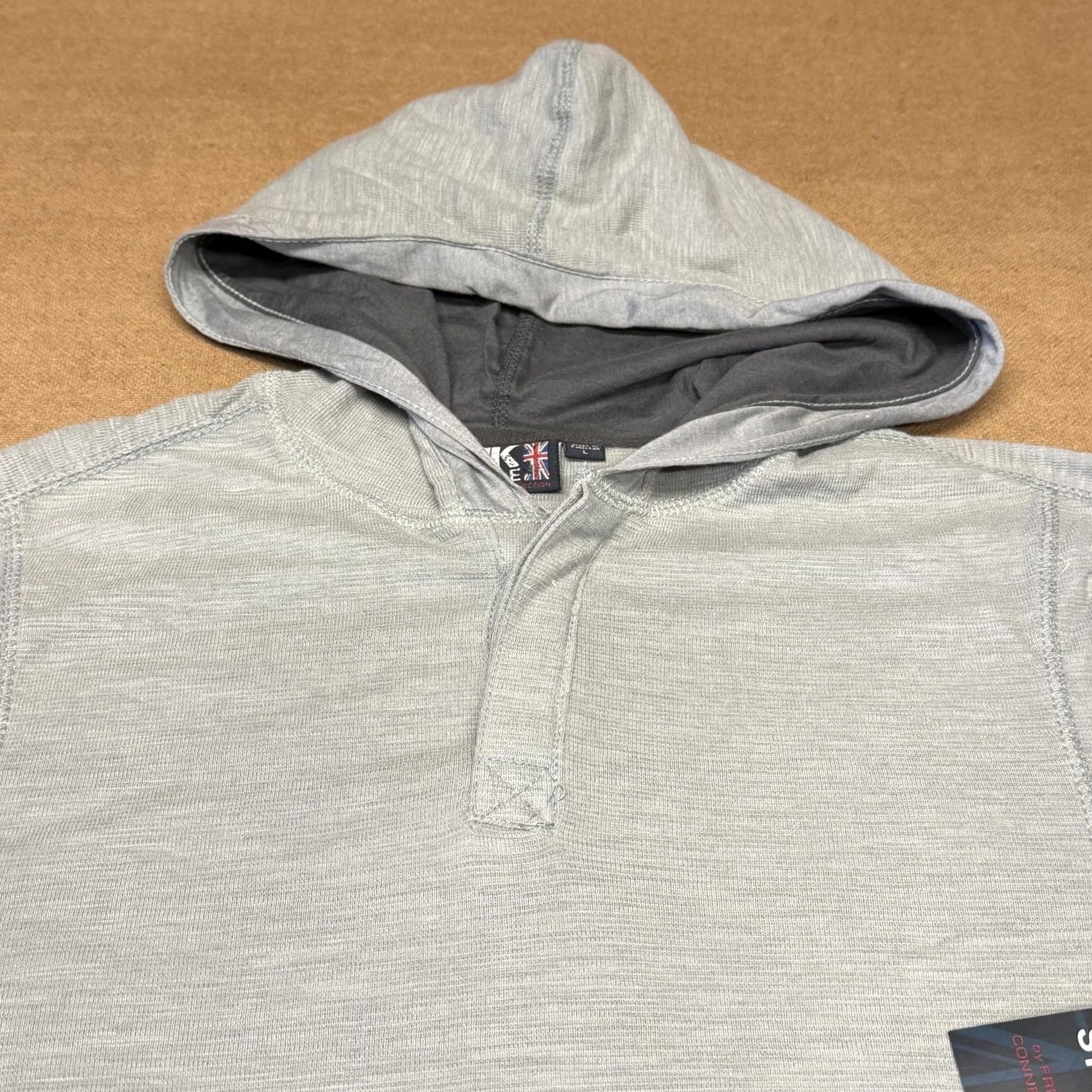 French Connection UK Style By French Connection Mens Large Gray Henley Pullover Hoodie Logo Size US L / EU 52-54 / 3 - 2 Thumbnail