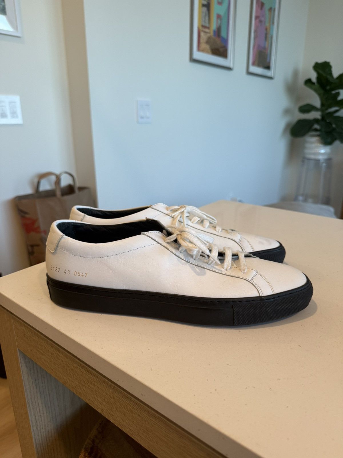 Common Projects White Common Projects with Black Sole Size US 10 / EU 43 - 1 Thumbnail