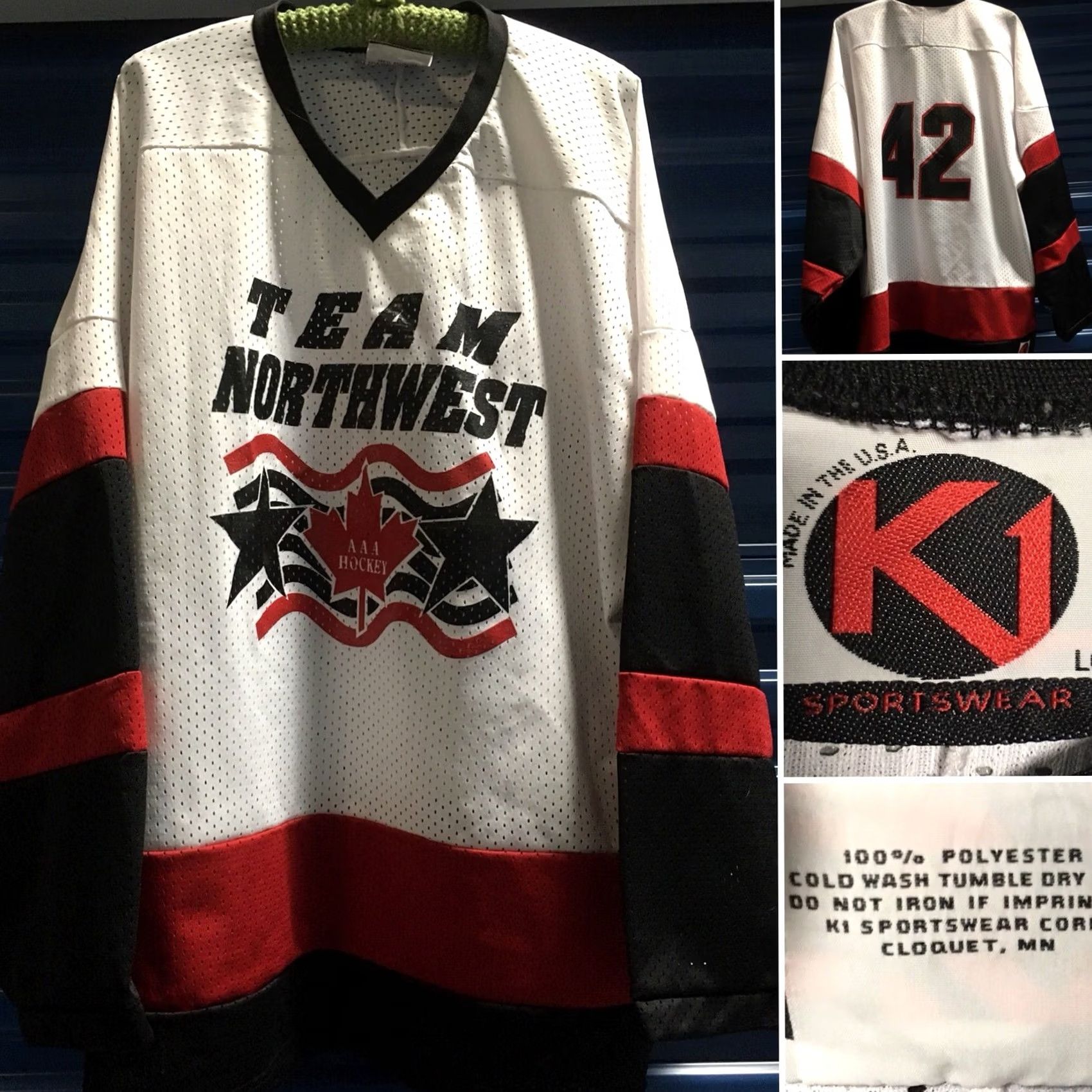 AAA K1 Sportswear Jersey Hockey Team Northwest AAA Made in the USA LG White Mens Regular Jersey Size US L / EU 52-54 / 3 - 5 Thumbnail