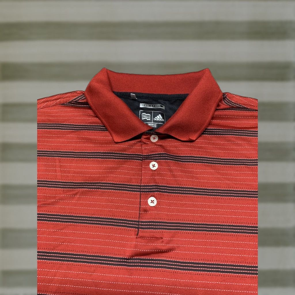 Adidas Mens Adidas Climacool Polo Shirt Short Sleeve Button Size Large Red Nike? Size US L / EU 52-54 / 3 - 1 Thumbnail
