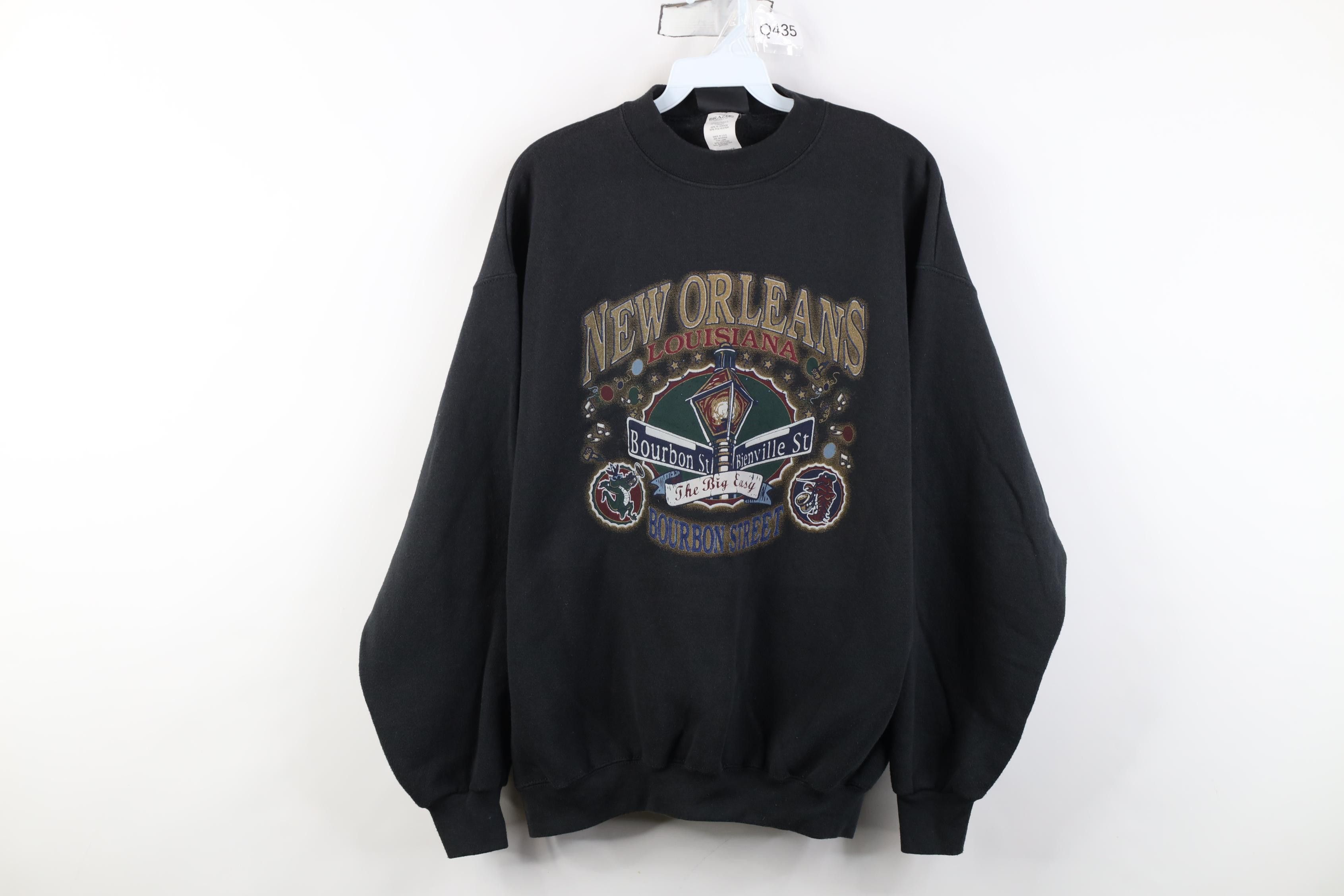 Vintage Vintage 90s Bourbon Street The Big Easy Sweatshirt USA Size L / US 10 / IT 46 - 1 Thumbnail