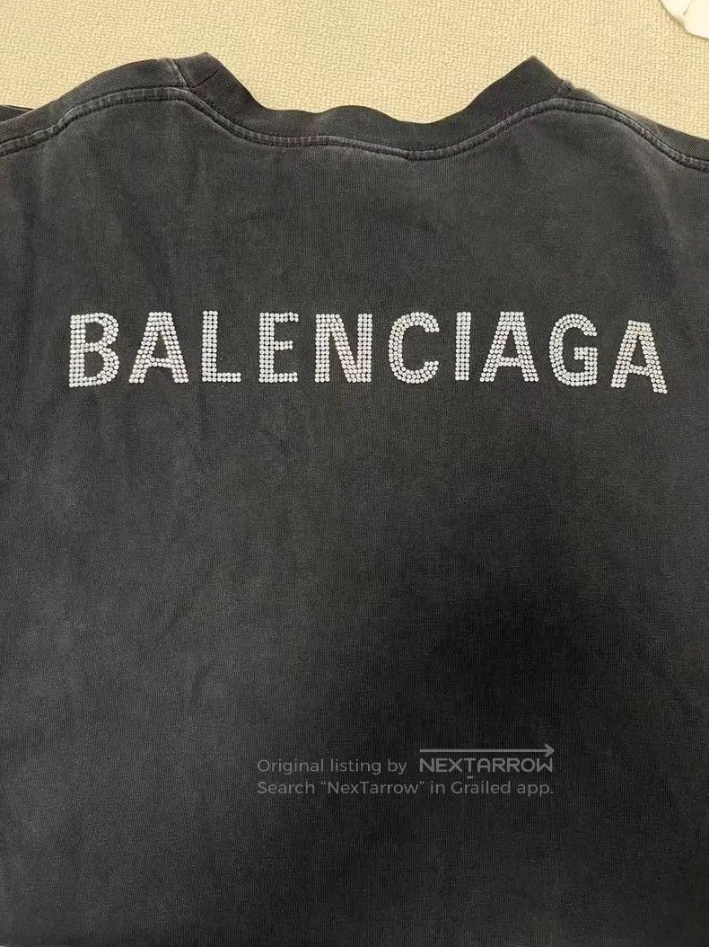 Balenciaga Balenciaga Logo Crystal Short Sleeve T-Shirt Size M / US 6-8 / IT 42-44 - 3 Thumbnail