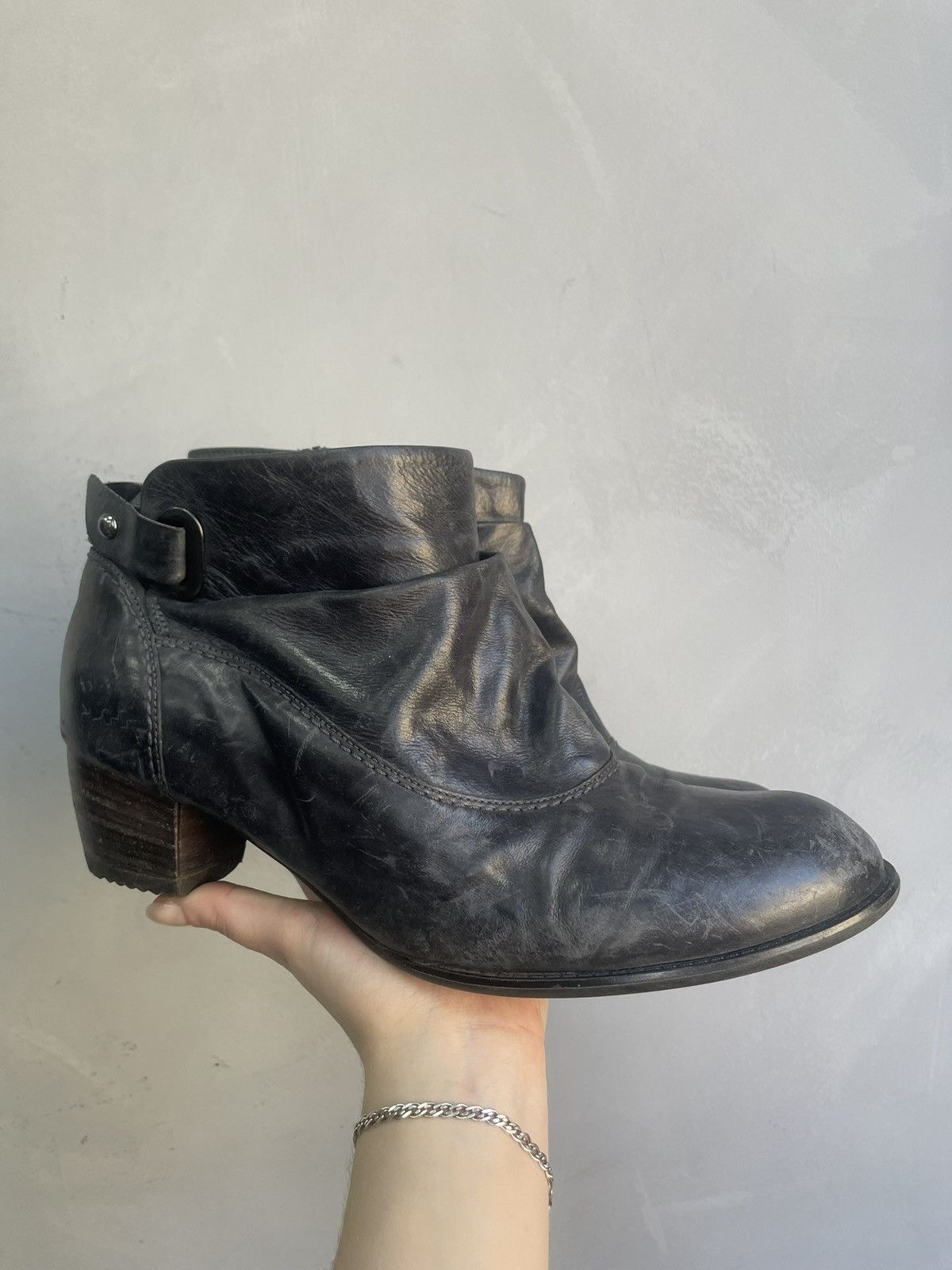 A. S. 98 guidi Leather Ankle Boots Heel avant garde Vintage