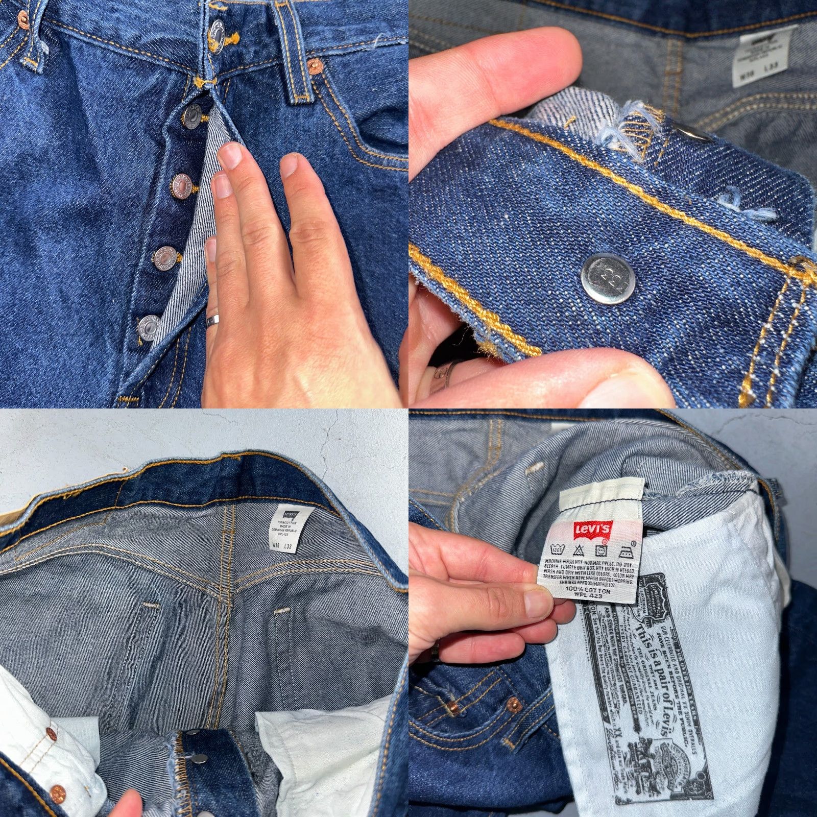 Levi's VINTAGE Levi's 501 Jeans Men 36x33 Straight Leg Dark Wash 90s Y2K Classic Denim Size US 36 / EU 52 - 8 Thumbnail
