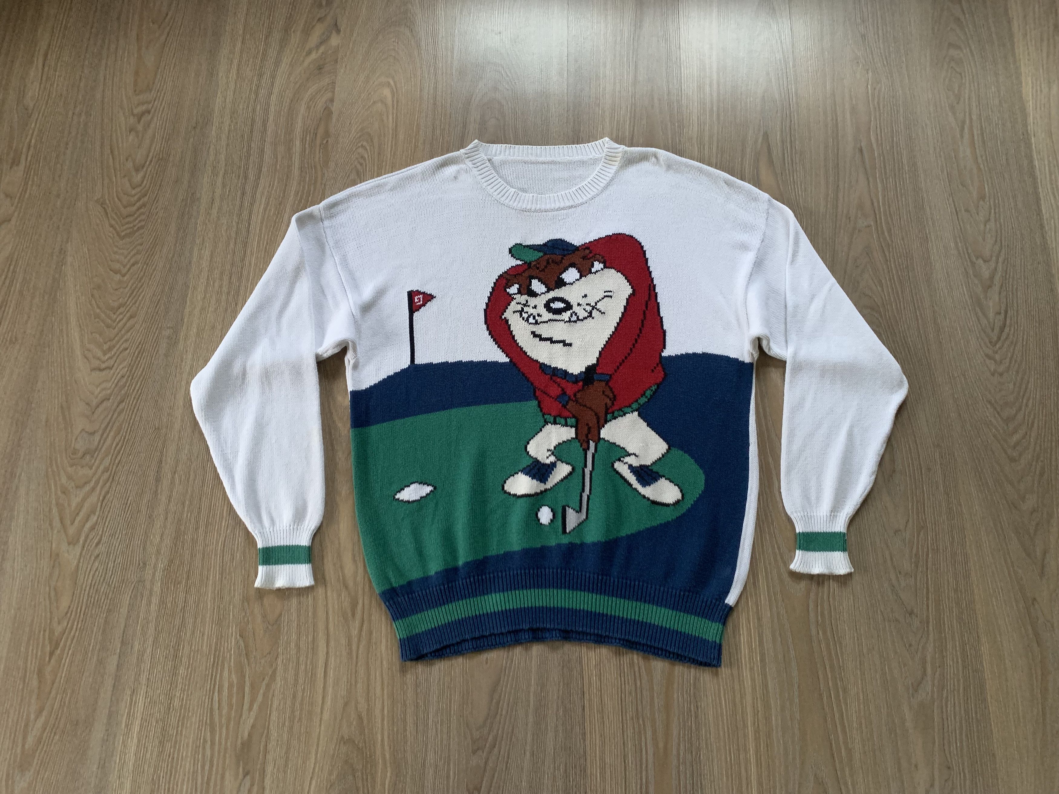 Cartoon Network Warner Brothers Looney Tunes TAZ Sweater 90s Size US L / EU 52-54 / 3 - 1 Thumbnail