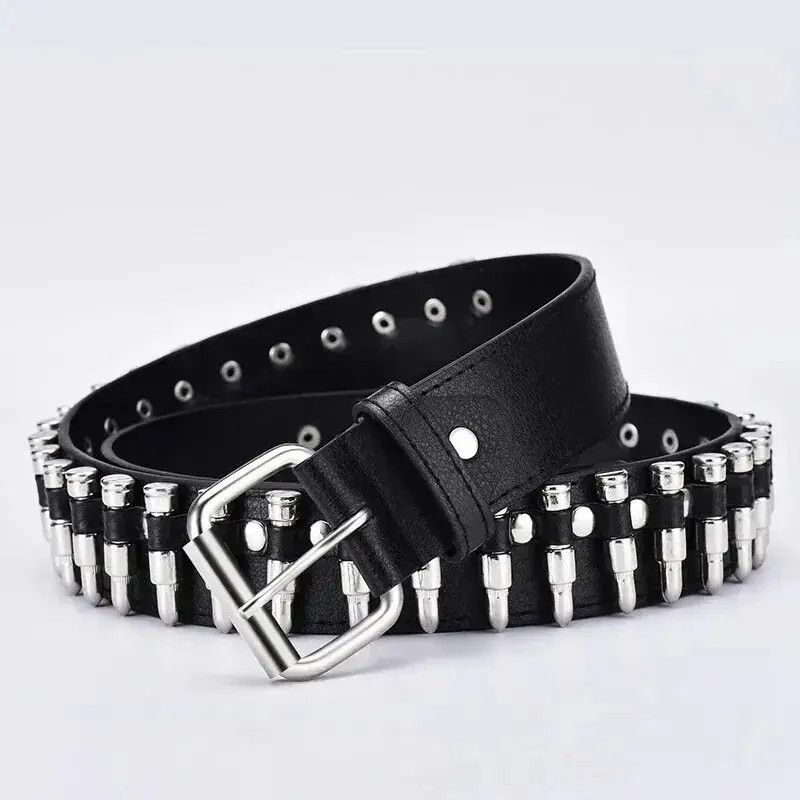 Japanese Brand 105cm Artificial Bullet Punk Gothic Army Belt Size ONE SIZE - 1 Thumbnail