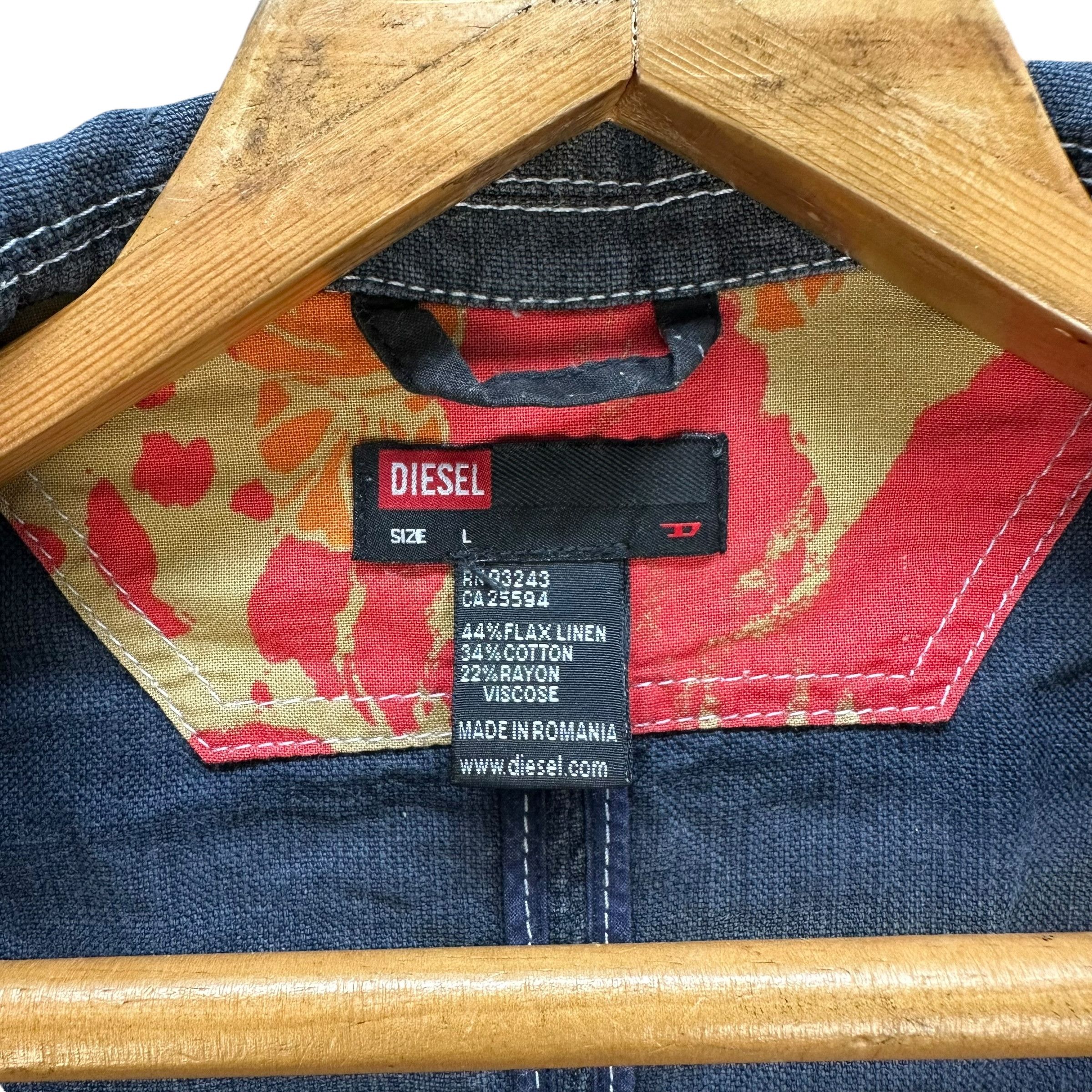 Diesel DIESEL Linen Cotton Rayon Casual Work Jacket #A55-1276 Size US L / EU 52-54 / 3 - 7 Thumbnail