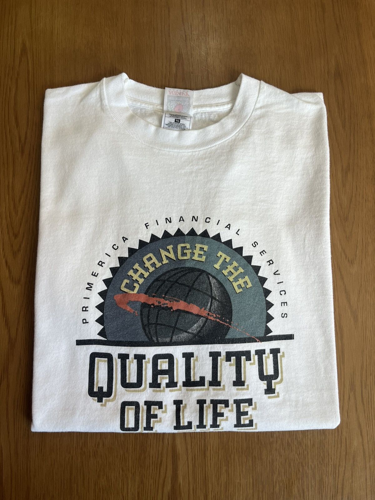 Arts & Science Vtg Change The Quality of lifePrime rica Financial Services Size US XL / EU 56 / 4 - 1 Thumbnail