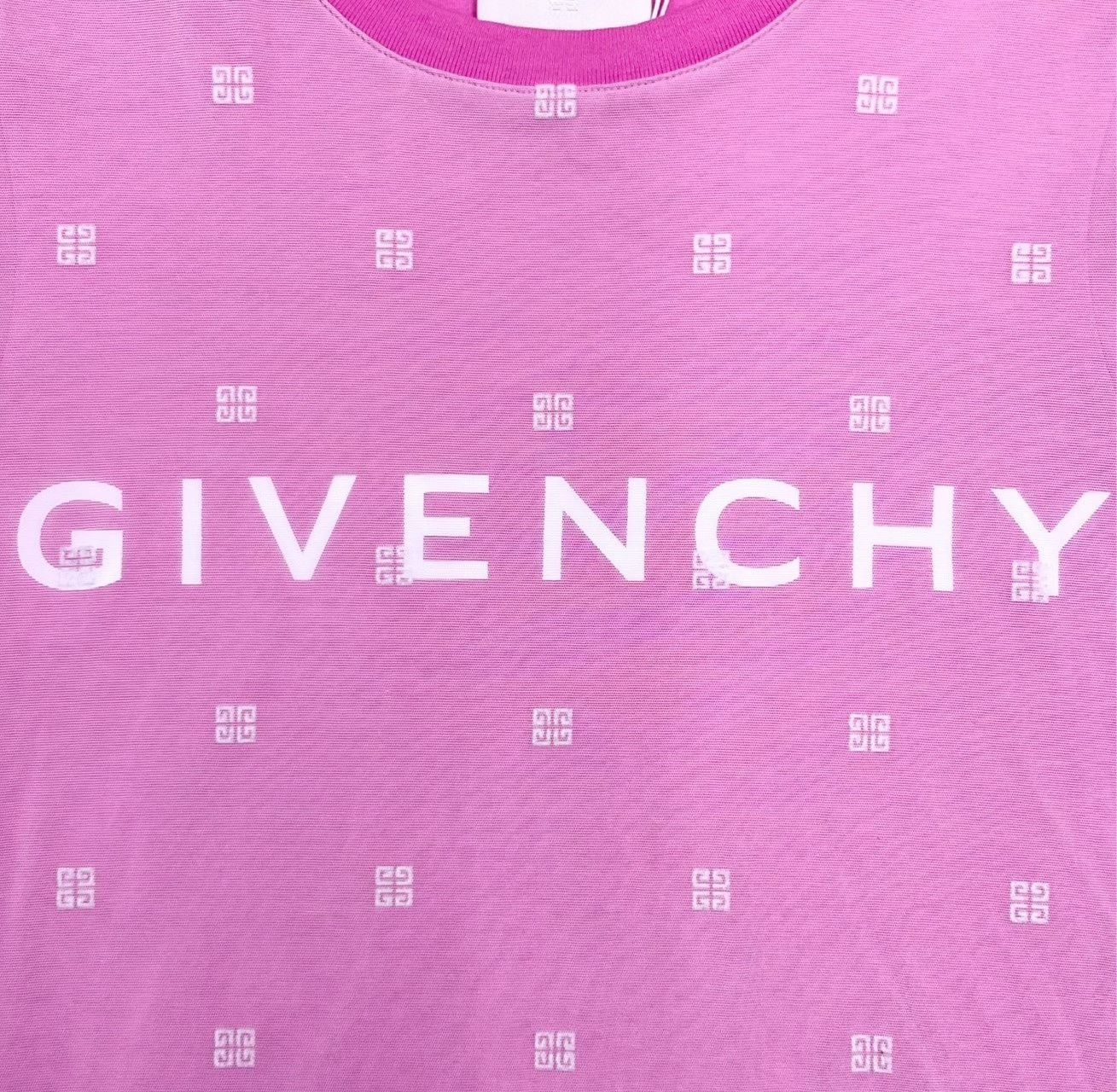 Givenchy Givenchy Pink 4G Print Double-Layer Mesh Tee Size US S / EU 44-46 / 1 - 4 Thumbnail