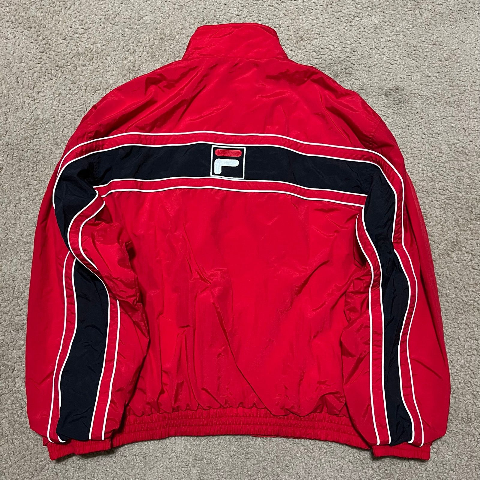 Fila Y2K FILA Windbreaker Jacket Red Black Stripe Full Zip Large Size US L / EU 52-54 / 3 - 2 Thumbnail