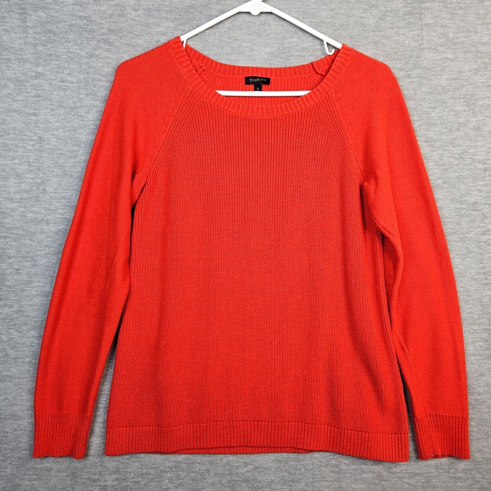 Talbots TALBOTS Women's Orange Long Sleeve Crew neck Elbow patch Sweater Size S Size S / US 4 / IT 40 - 2 Thumbnail