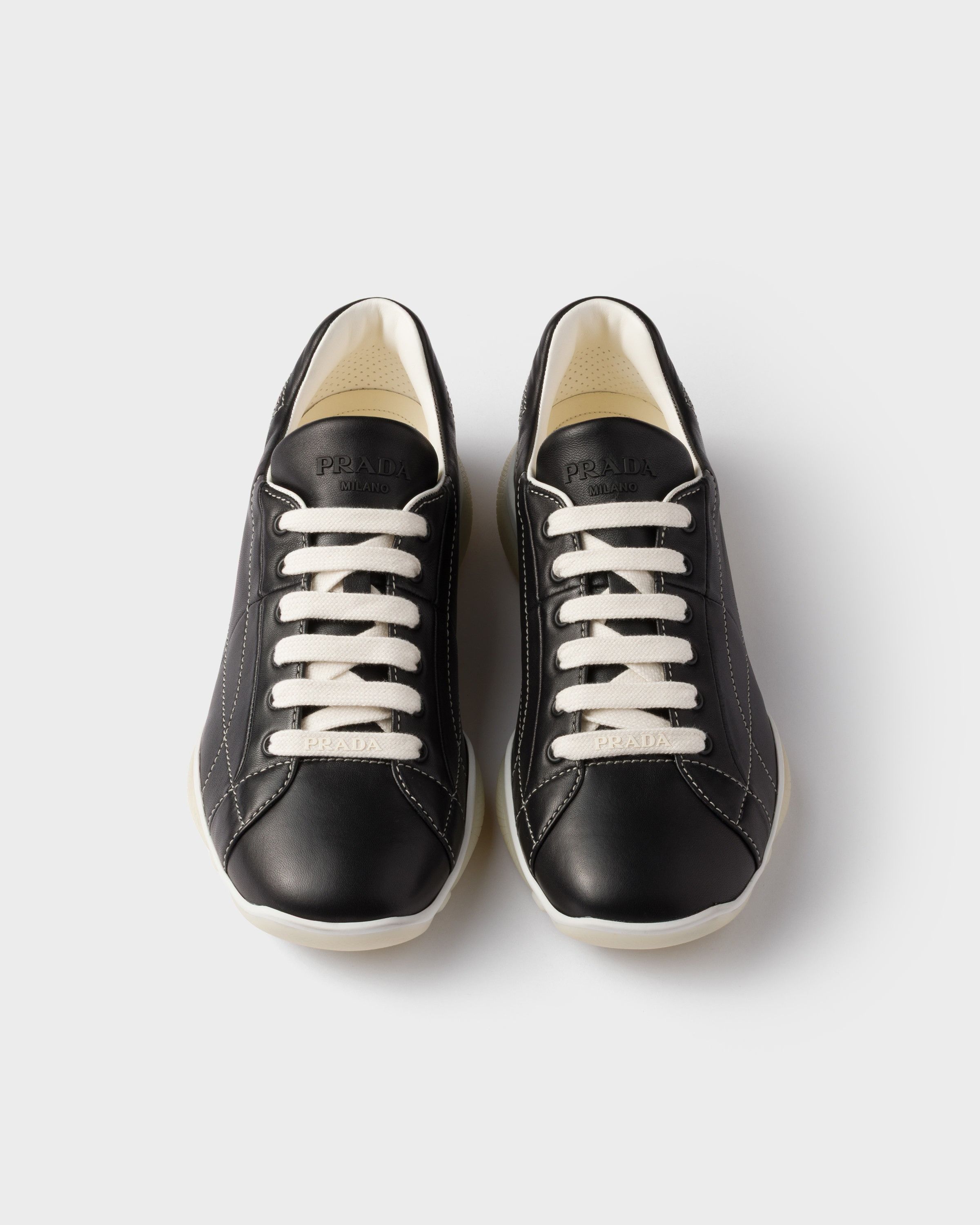 Prada o1bcso1str1025 Nappa Leather Sneakers in Black Size US 12 / EU 45 - 3 Thumbnail