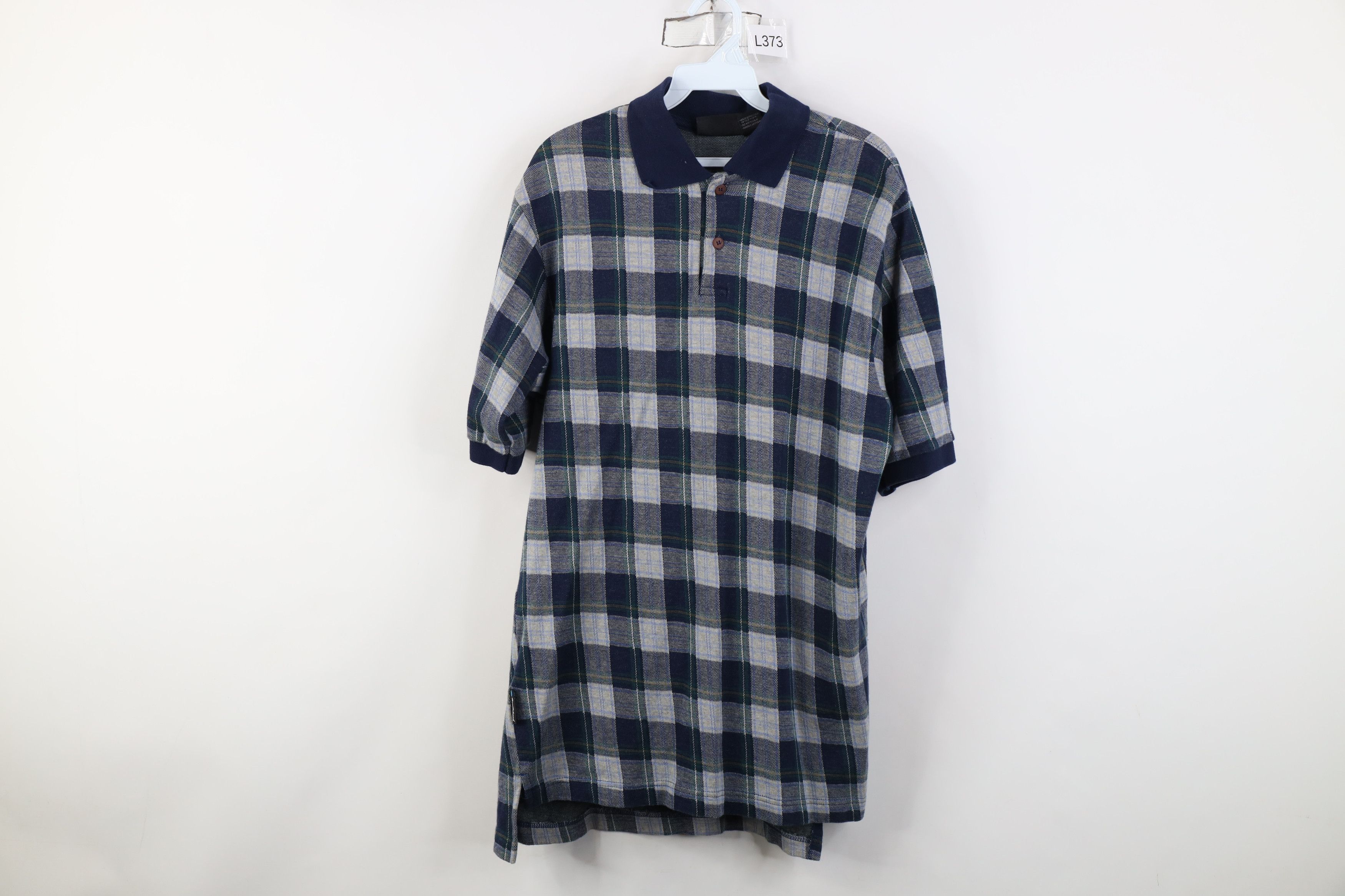 Vintage Vintage 90s Streetwear Cotton Knit Golf Polo Shirt Plaid USA Size US M / EU 48-50 / 2 - 1 Thumbnail