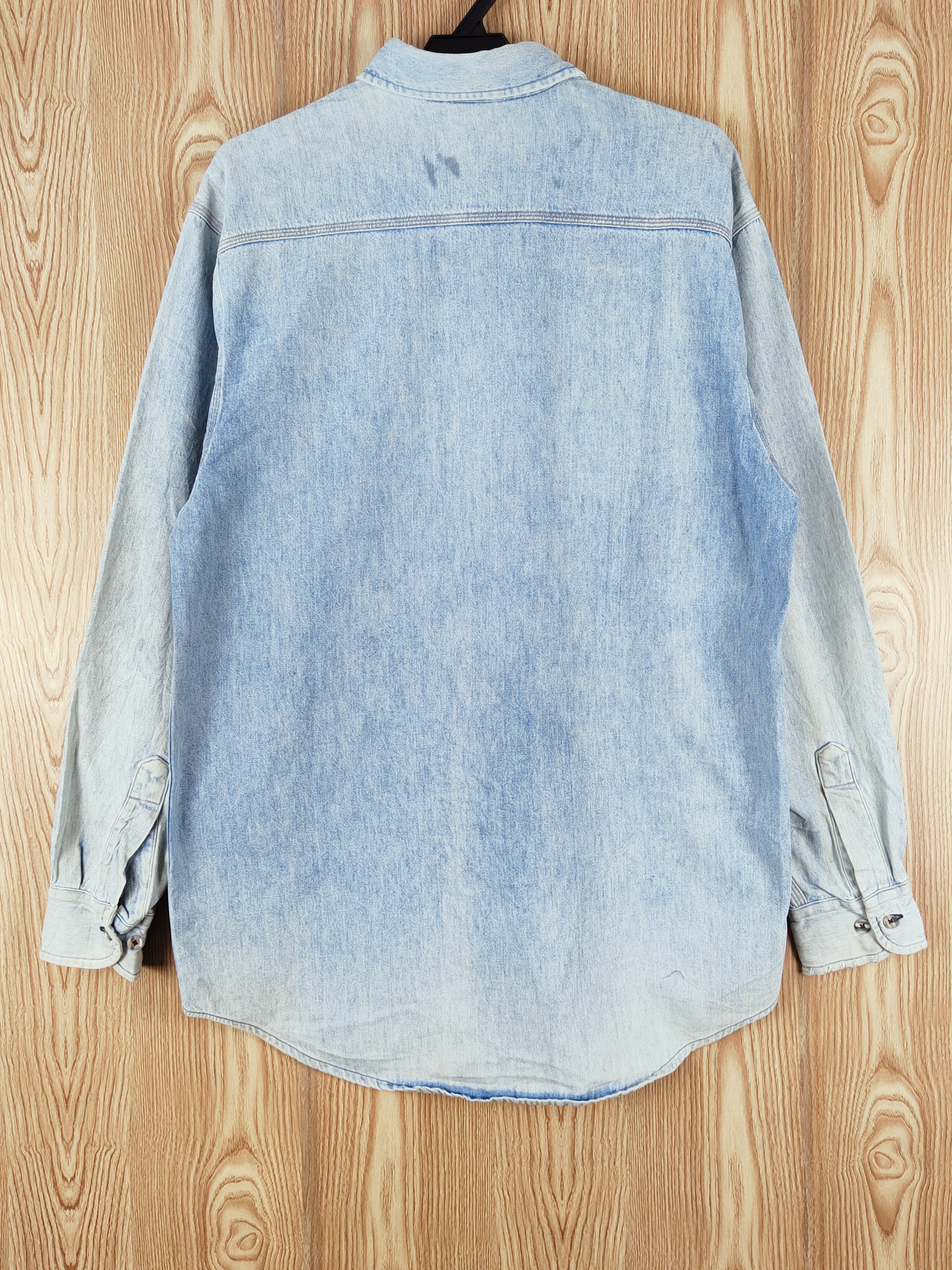 Carhartt × Vintage Retro & Cool 💥Carhartt Blue Button Up Denim Shirts Size US L / EU 52-54 / 3 - 8 Thumbnail