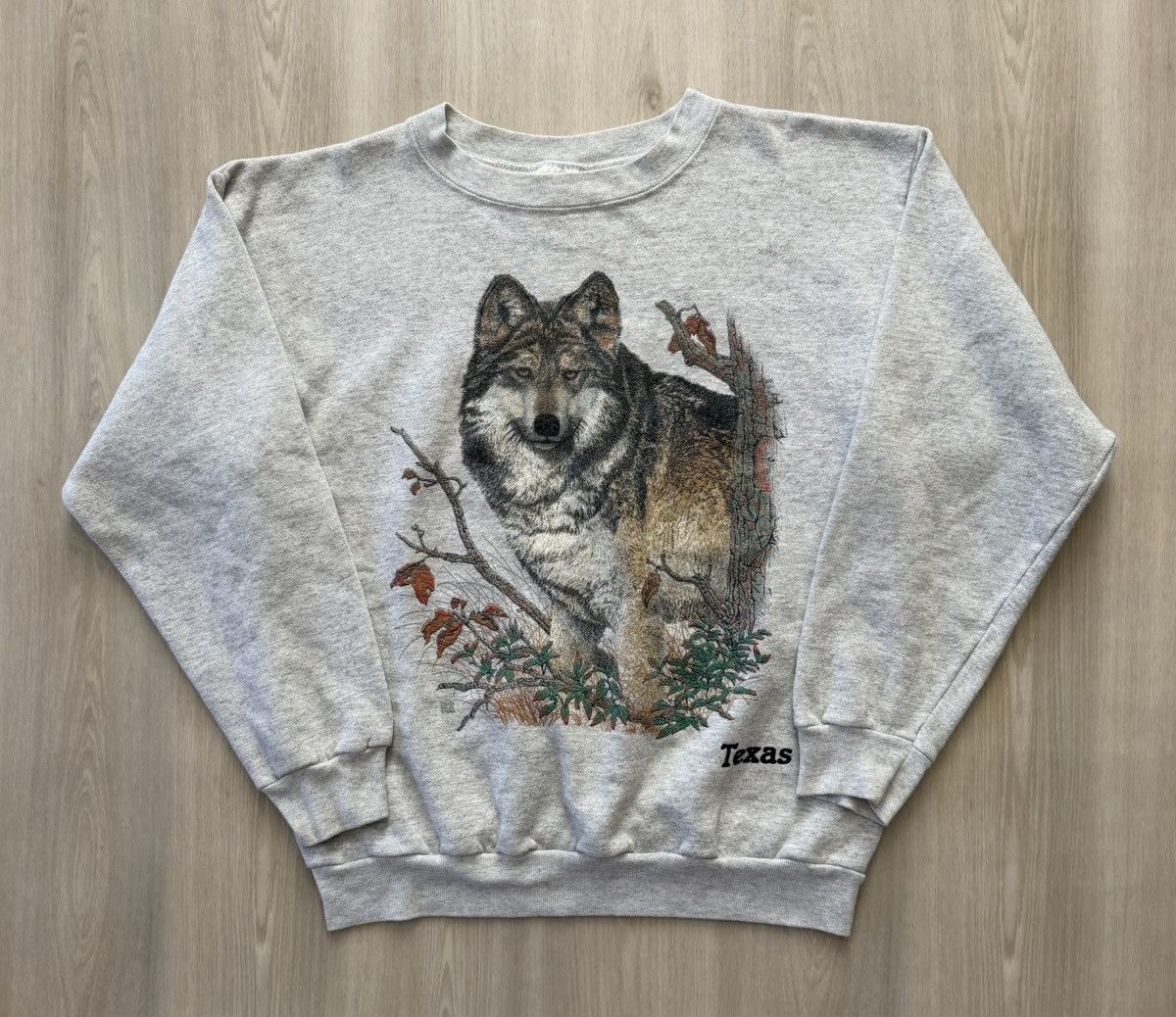 Vintage Vintage 90s Texas Gray Wolf Graphic Sweater Sz XL Size US XL / EU 56 / 4 - 1 Thumbnail