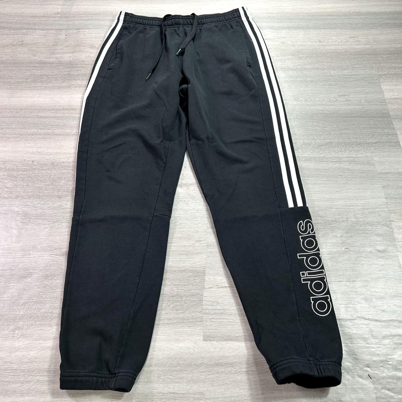 Adidas Adidas Sweatpants Mens Medium Black Fleece 3 Stripe Jogger Athletic GM9435 Size US 31 - 2 Thumbnail