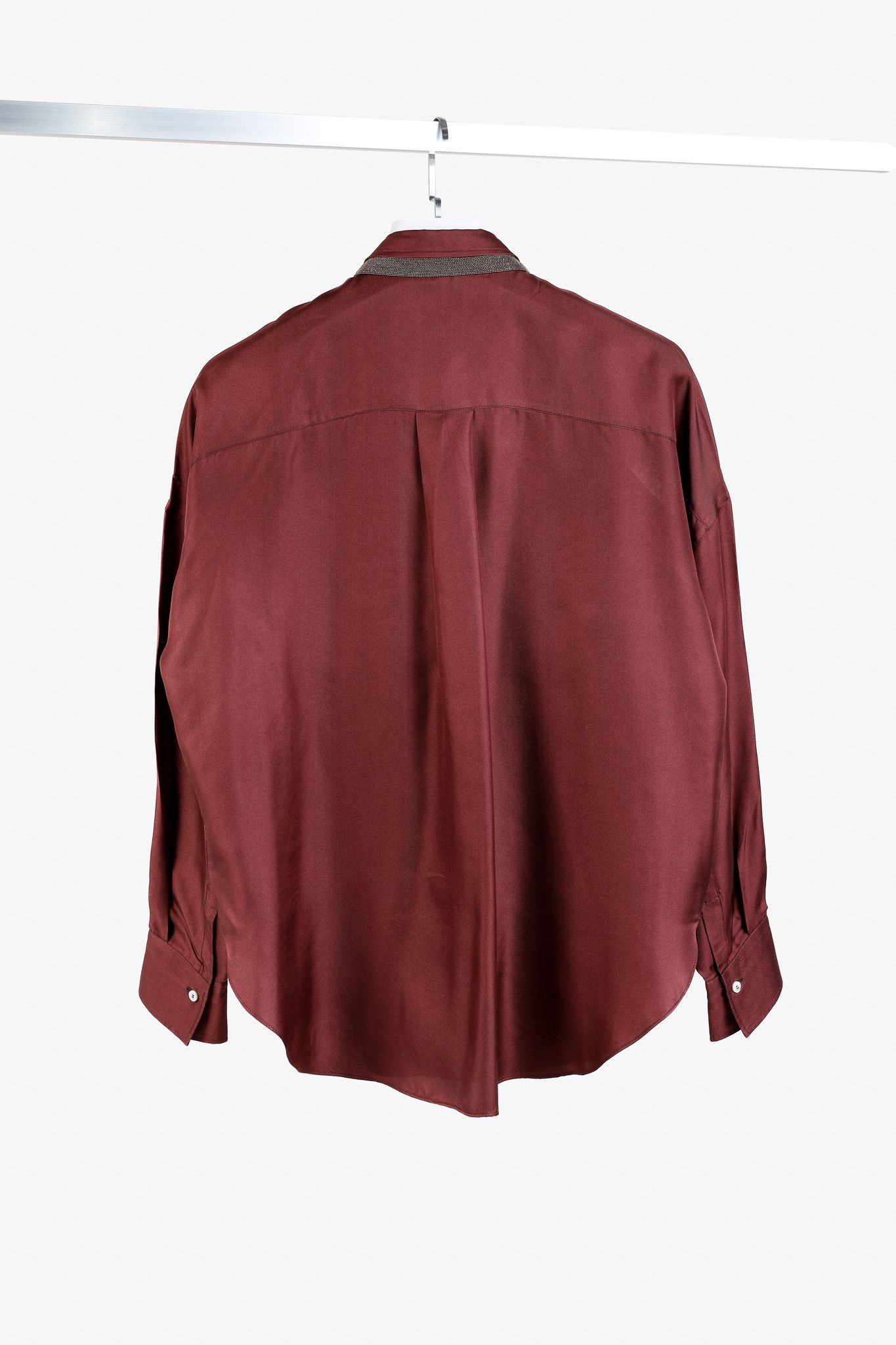 Brunello Cucinelli Brunello Cucinelli AW/18 Monili-Trim Silk Button-Up Blouse Size M / US 6-8 / IT 42-44 - 2 Thumbnail