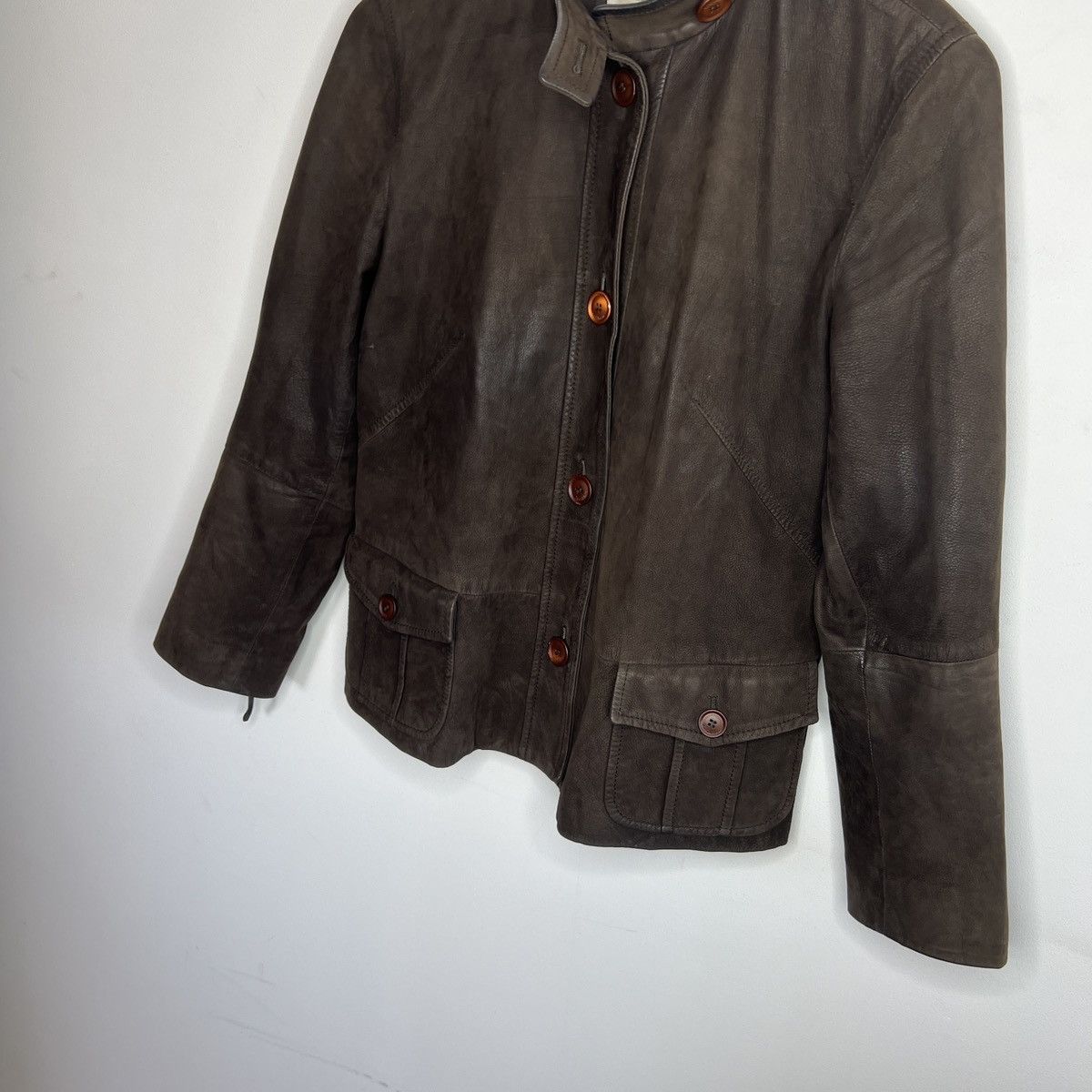 Max Mara Max Mara Blazer Leather Jacket Women Brown Size M Size M / US 6-8 / IT 42-44 - 2 Thumbnail