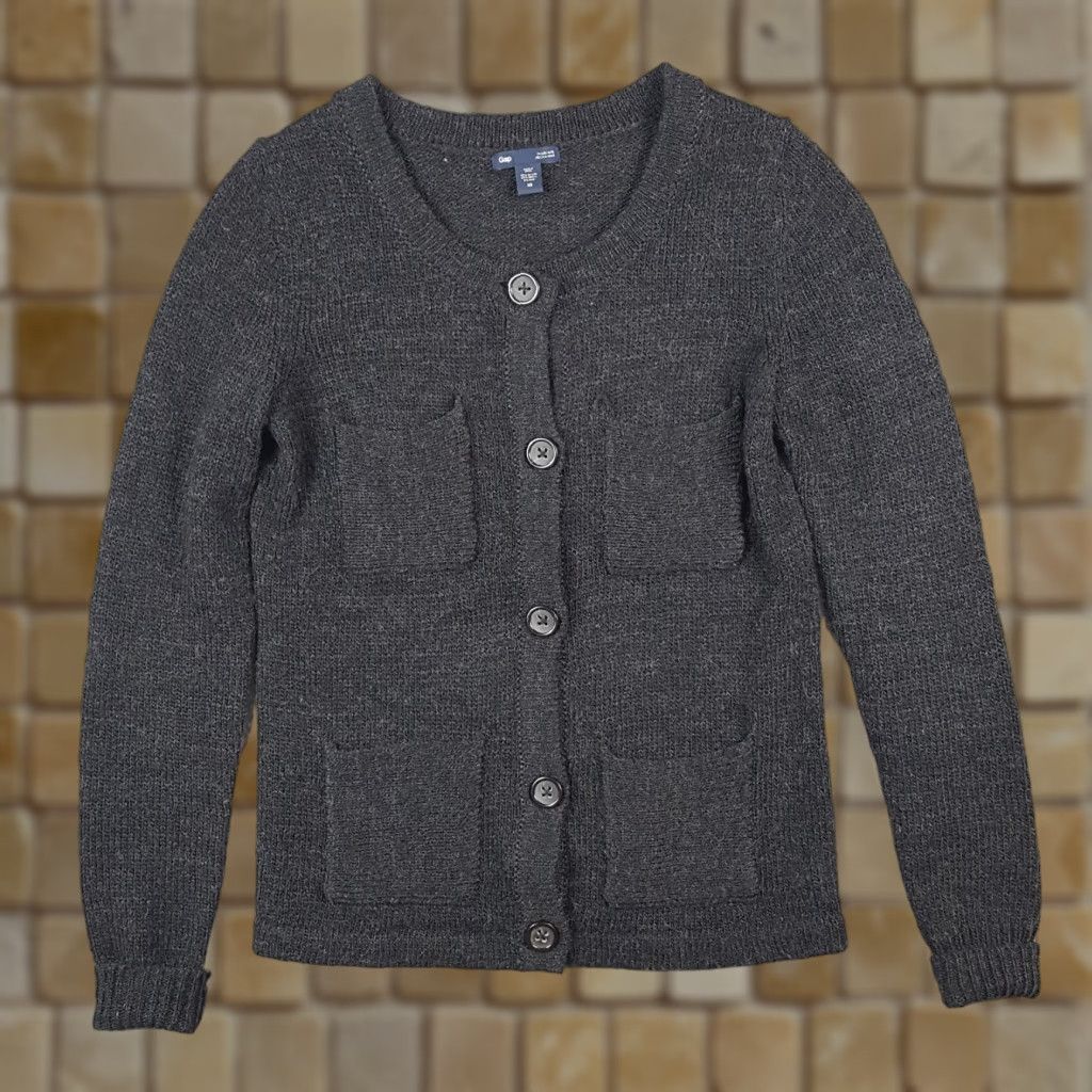Gap VINTAGE Gap Women's Cardigan Sweater XS Knit Fuzzy Wool Alpaca Pockets 90s Winter Casual Size XS / US 0-2 / IT 36-38 - 1 Thumbnail